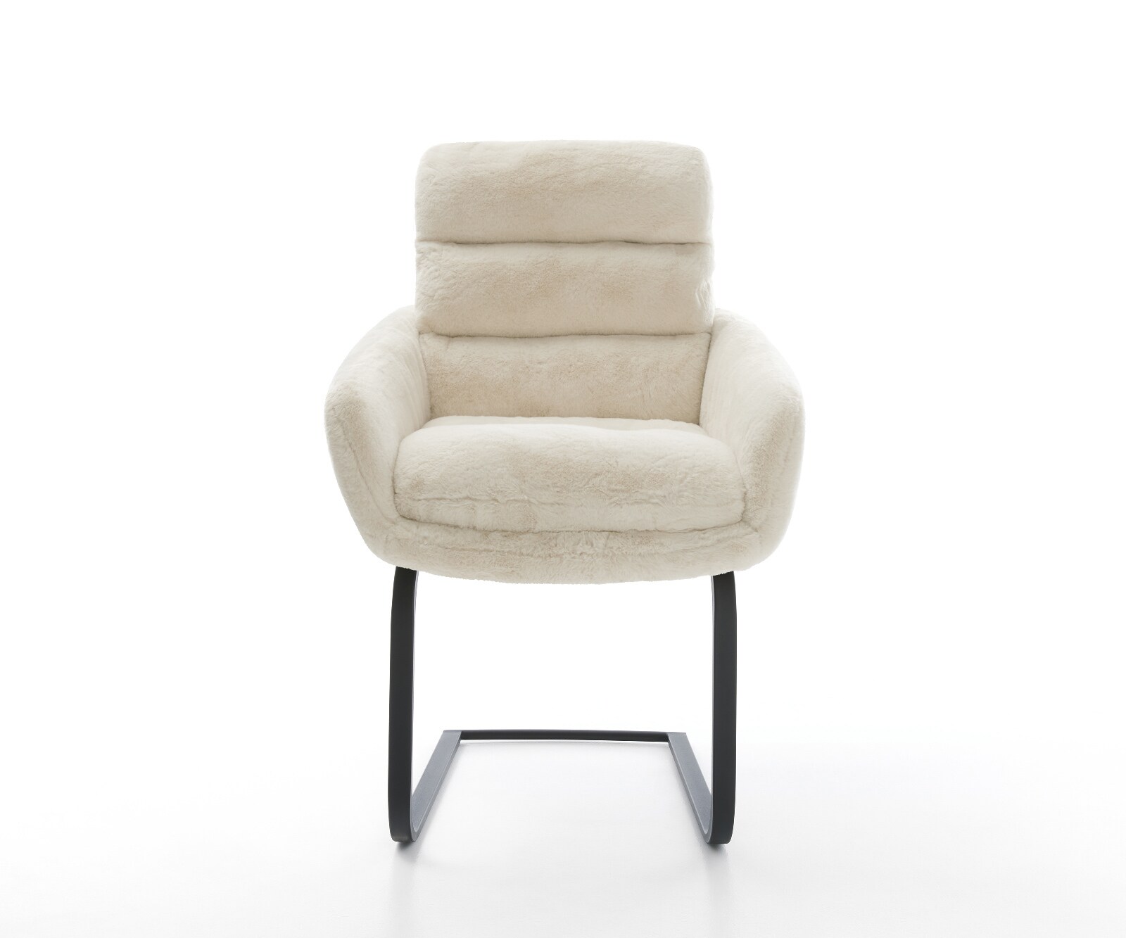 Sledemodel Abelia-Flex met armleuning pluchen crème-wit sledemodel vlak zwart 2