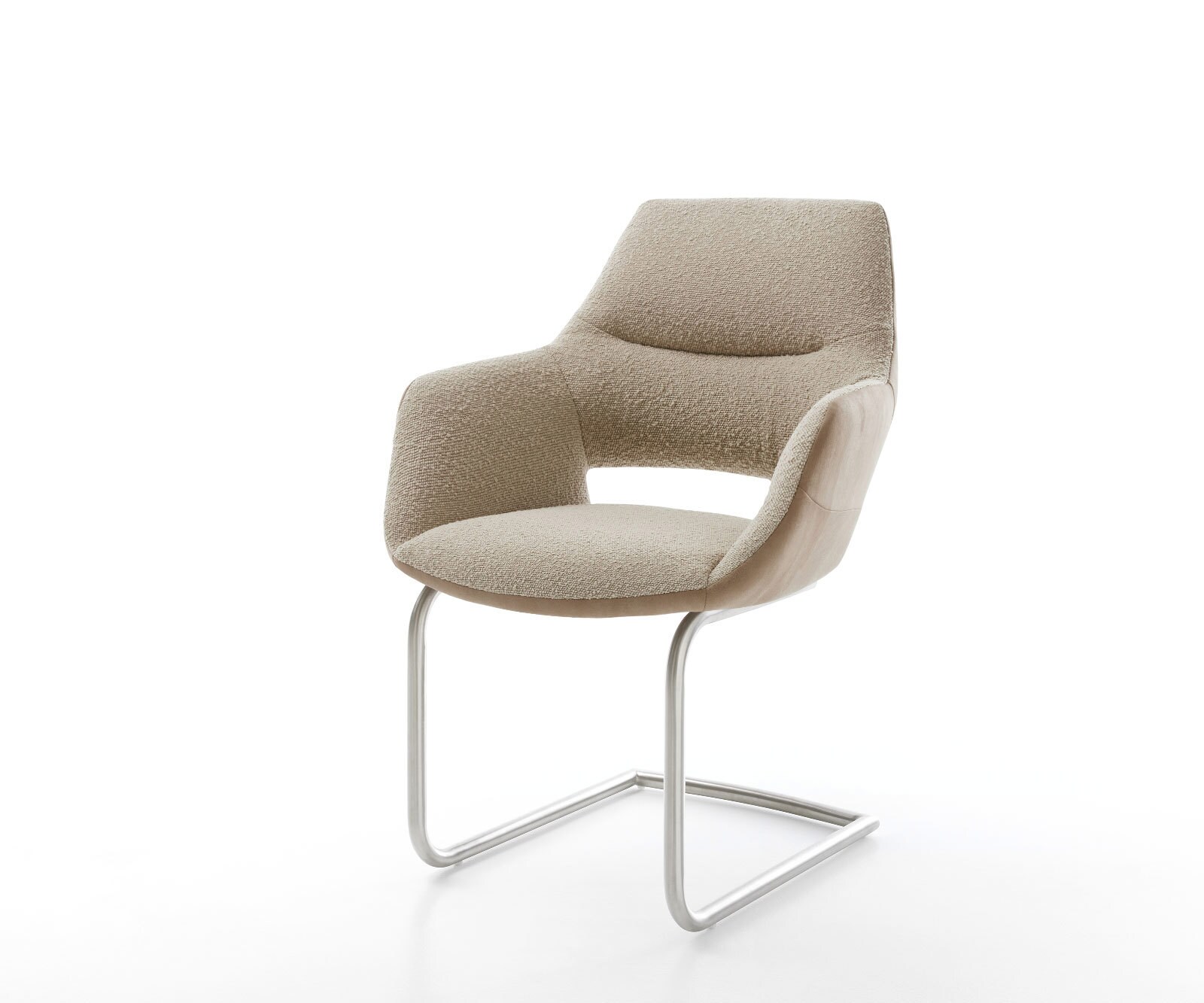 Sledemodel Yago-Flex met armleuning materiaalmix mud sledemodel rond roestvrij staal pocketveer kern