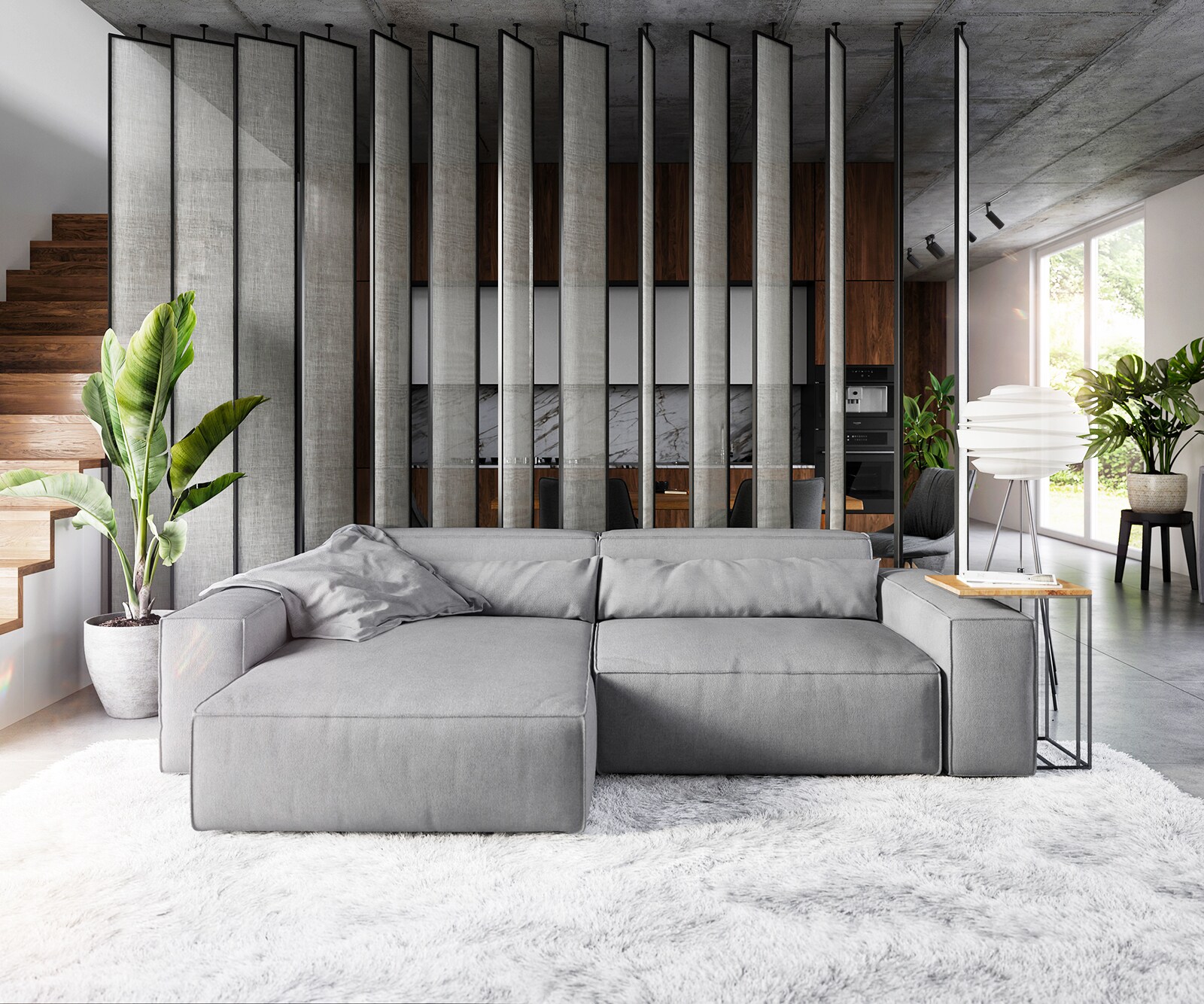 Hoekbank Sirpio XL 270x170 cm microvezel grijs recamiere variabele