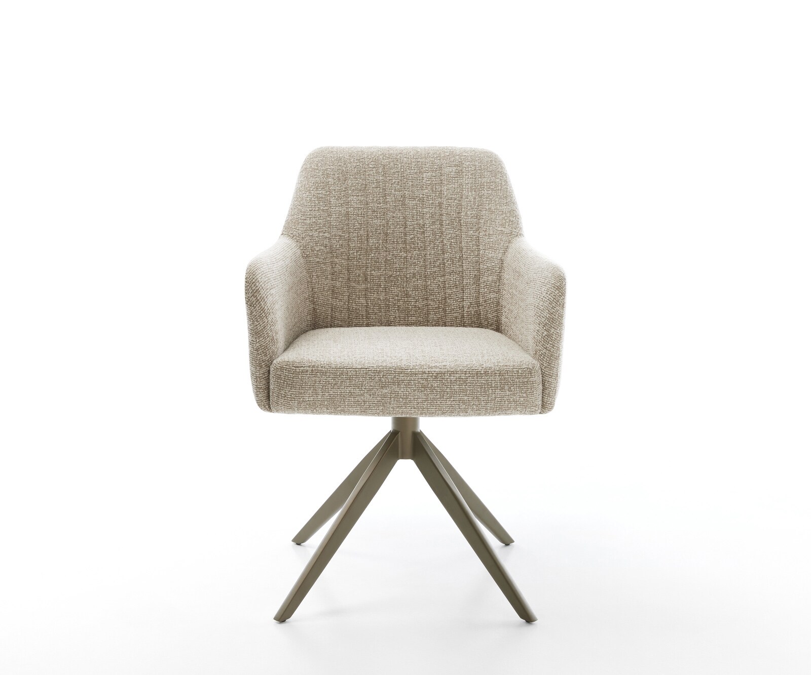 Draaistoel Greg-Flex geweven stof beige kruisframe breed afwerking met titanium 360° draaibaar rocker-functie pocketveer kern 2