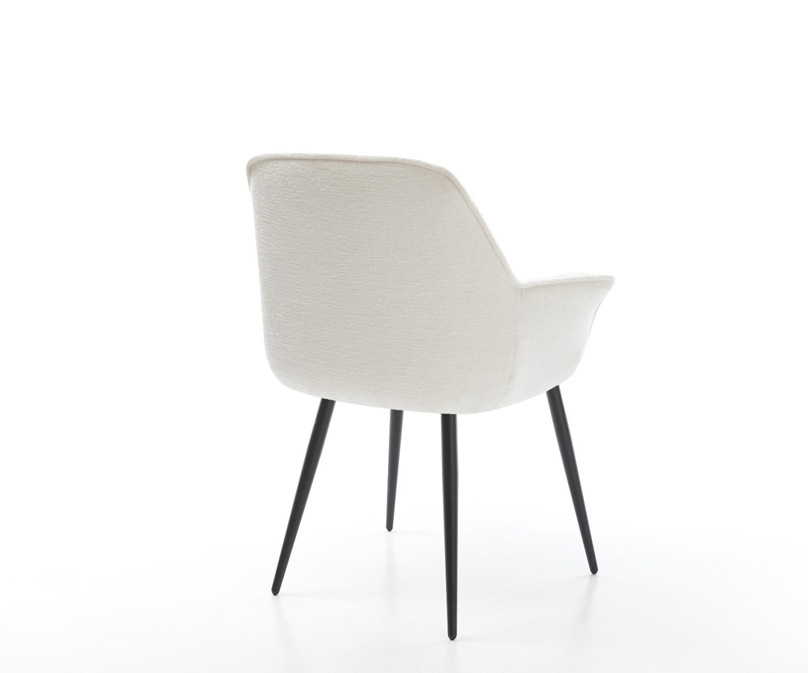Eetkamerstoel Keila-Flex met armleuning bouclé zacht beige 4-poot conisch zwart 5