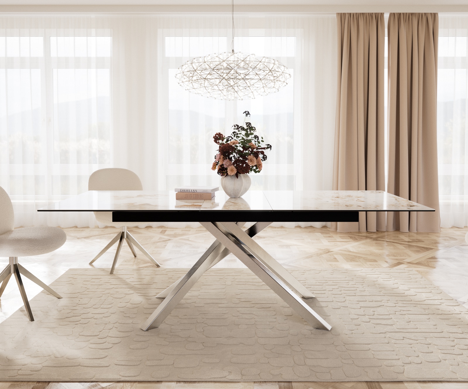 Kruisframe rechthoekig metaal zilver voor uittrektafels van 180-300 cm 1 Kruisframe rechthoekig metaal zilver voor uittrektafels van 180-300 cm 1