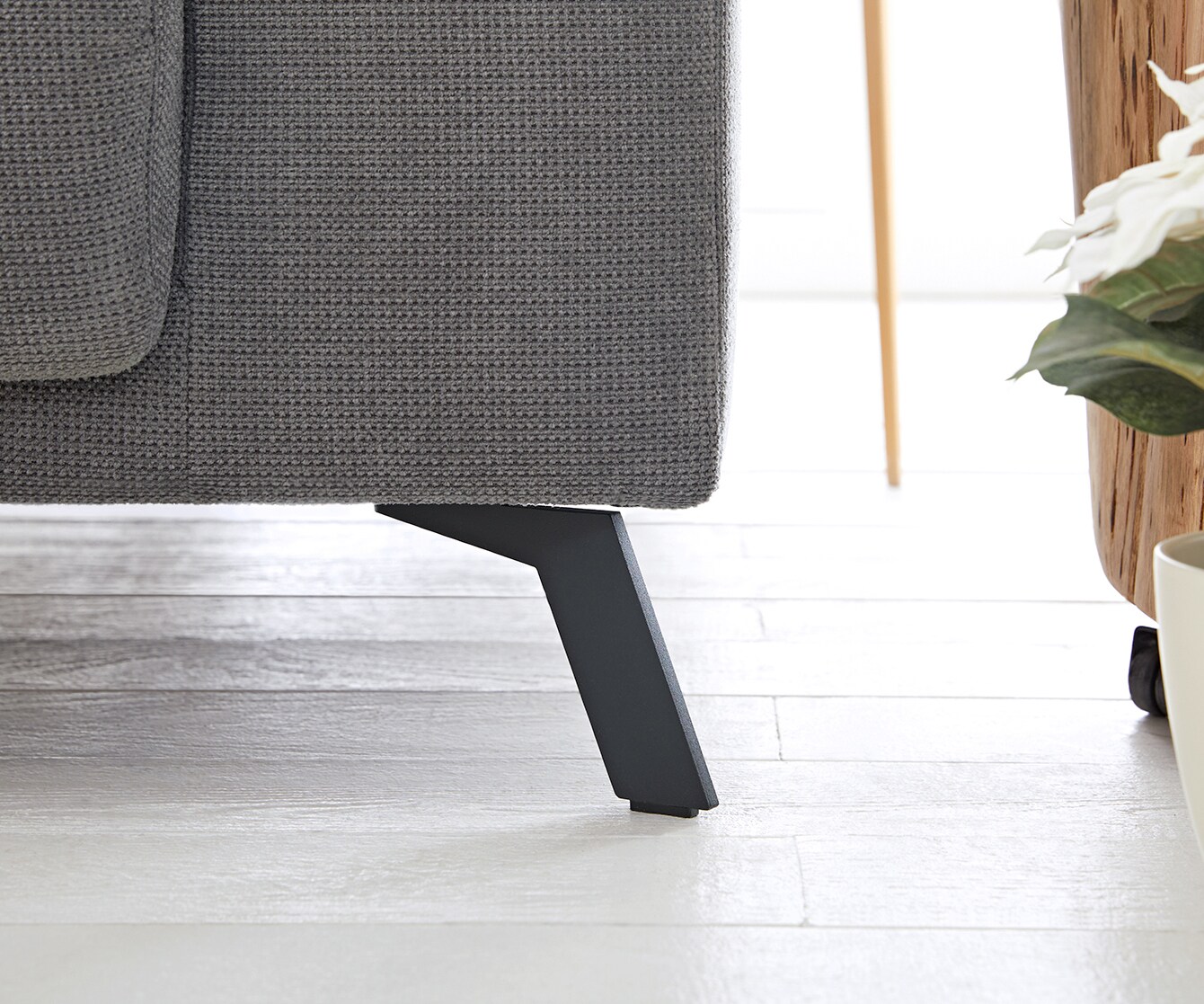 Hoekbank Ordino 285x200 microvezel grijs voetenbank links elektrische zitdiepteverstelling 8