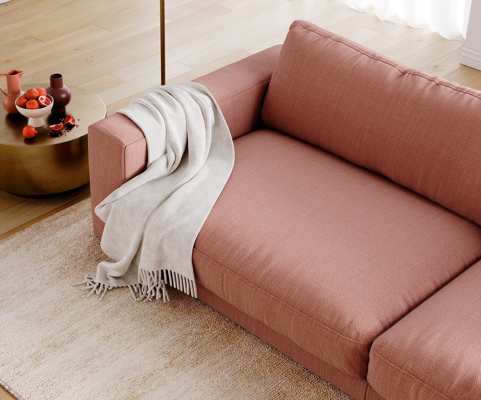 Big-Sofa Cubico 290x120 cm vlak geweven orange 5