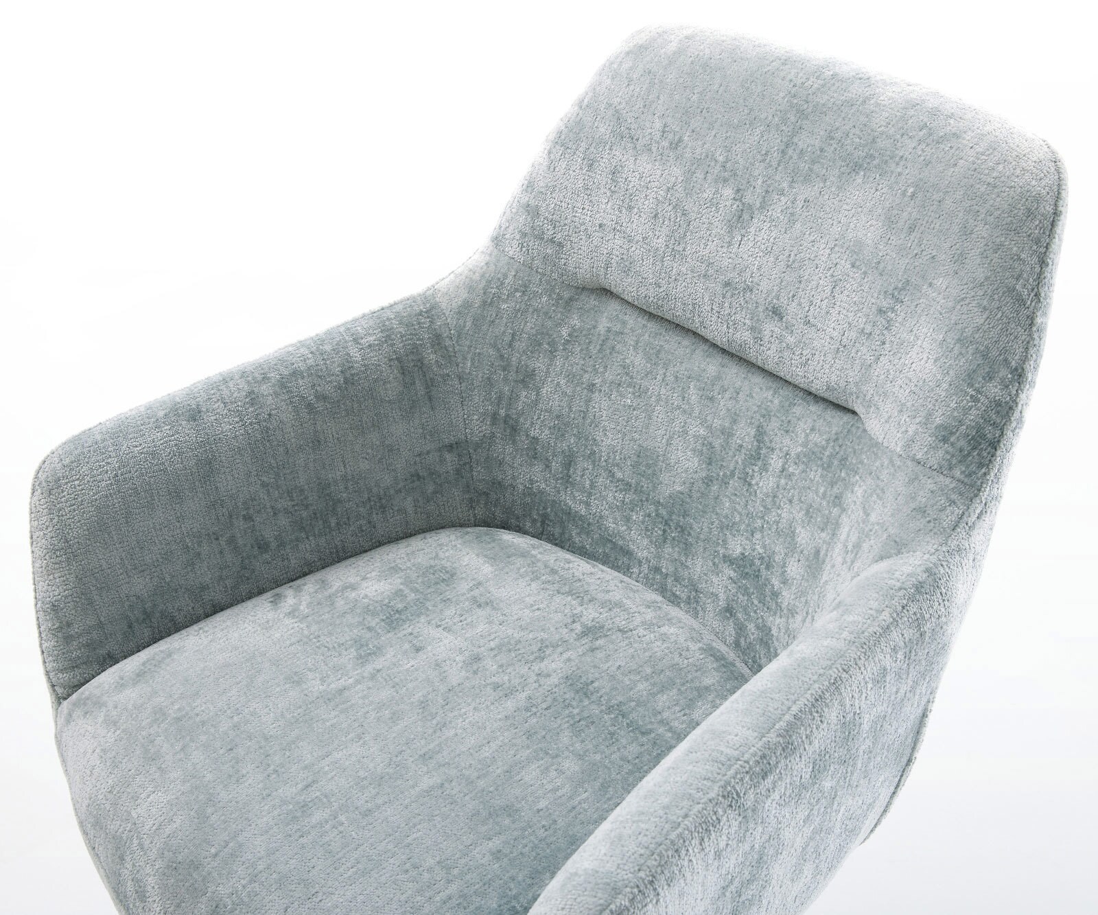 Draaistoel Pejo-Flex chenille pastelblauw kruisframe conisch roestvrij staal 180° draaibaar pocketveer kern 4
