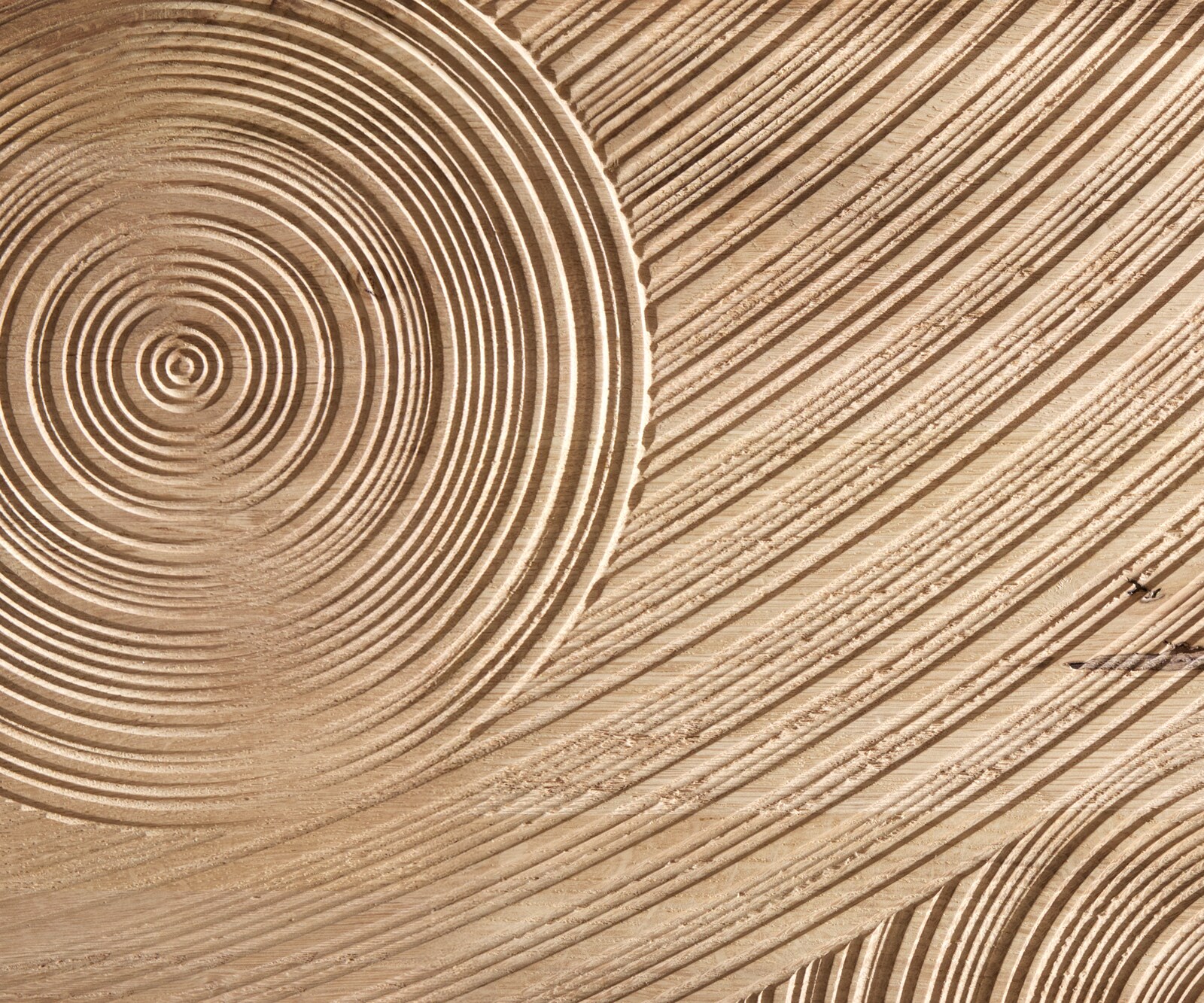 Dressoir Ashara 200 cm eiken natuur 3D-effect 4 deuren zwevende poot acrylglas 3