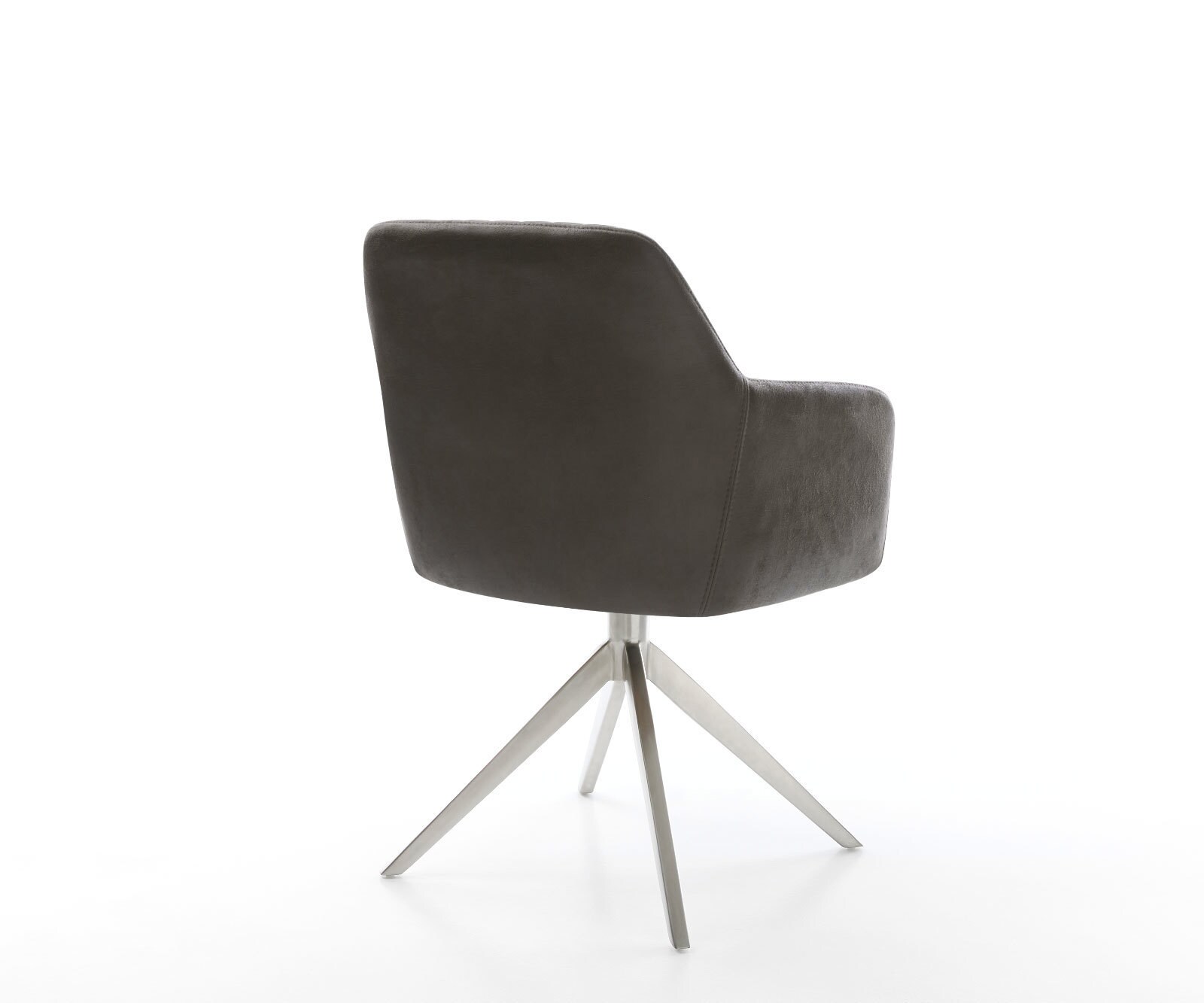 Eetkamerstoel Greg-Flex microvelours antraciet vintage kruisframe breed roestvrij staal pocketveer kern 5