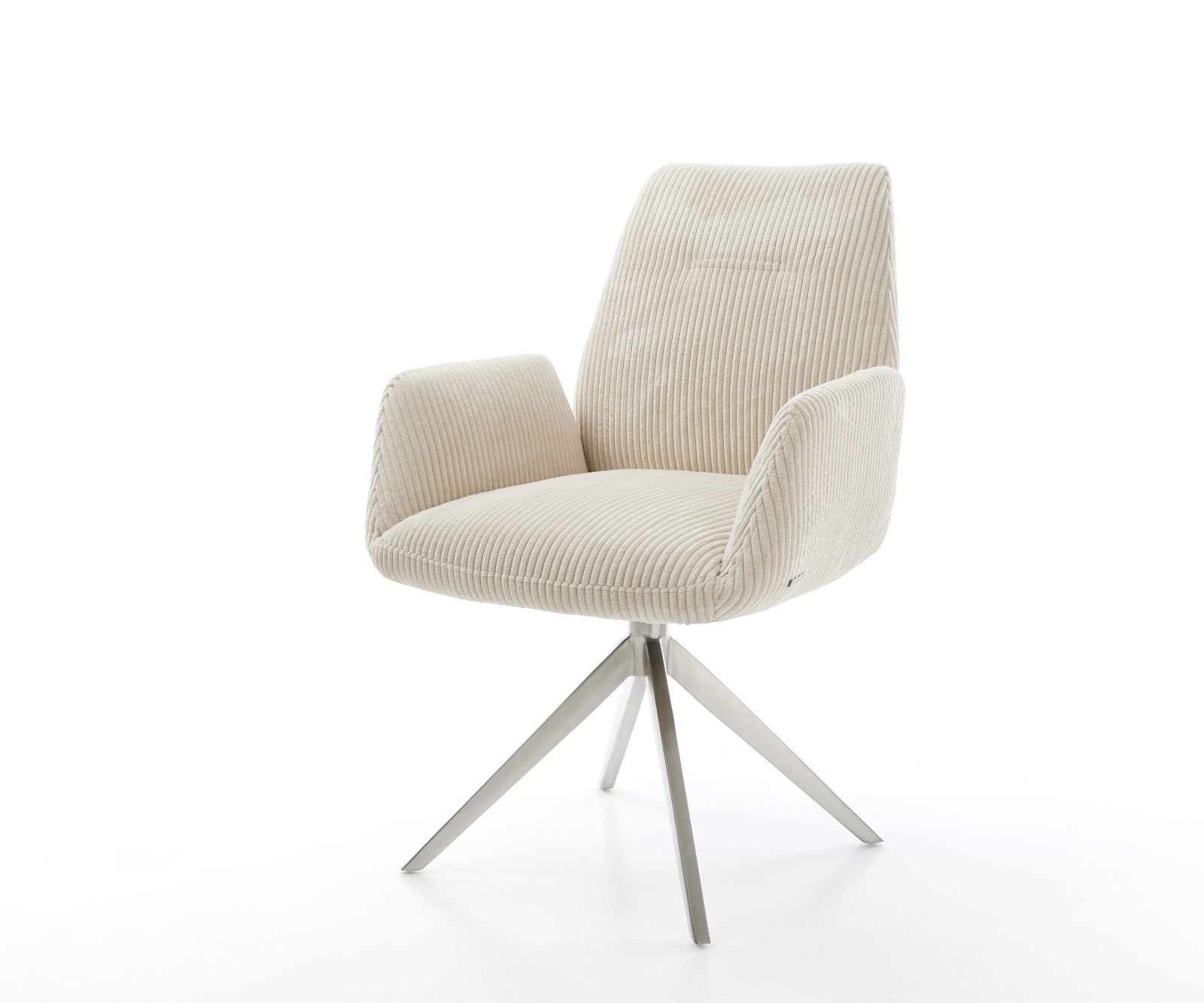 Eetkamerstoel Zoa-Flex koord beige kruisframe breed roestvrij staal pocketveer kern
