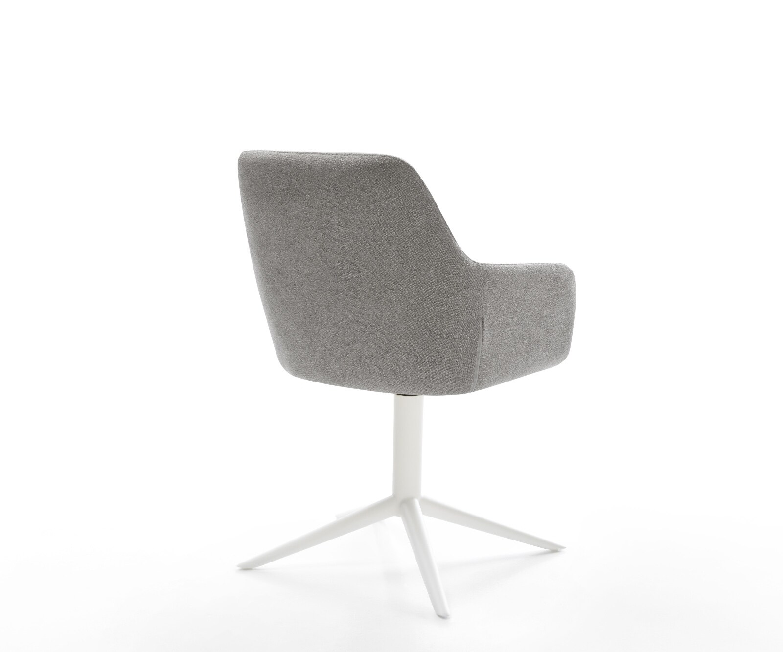 Draaistoel Pejo-Flex zachte stof met structuur grijs kruispoot wit 360° draaibaar rocker-functie pocketveer kern 5