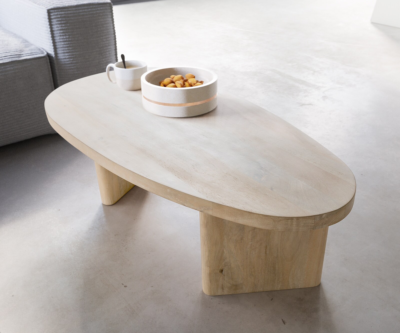 Salontafel Wido 110x50 cm Mango White Wash 3