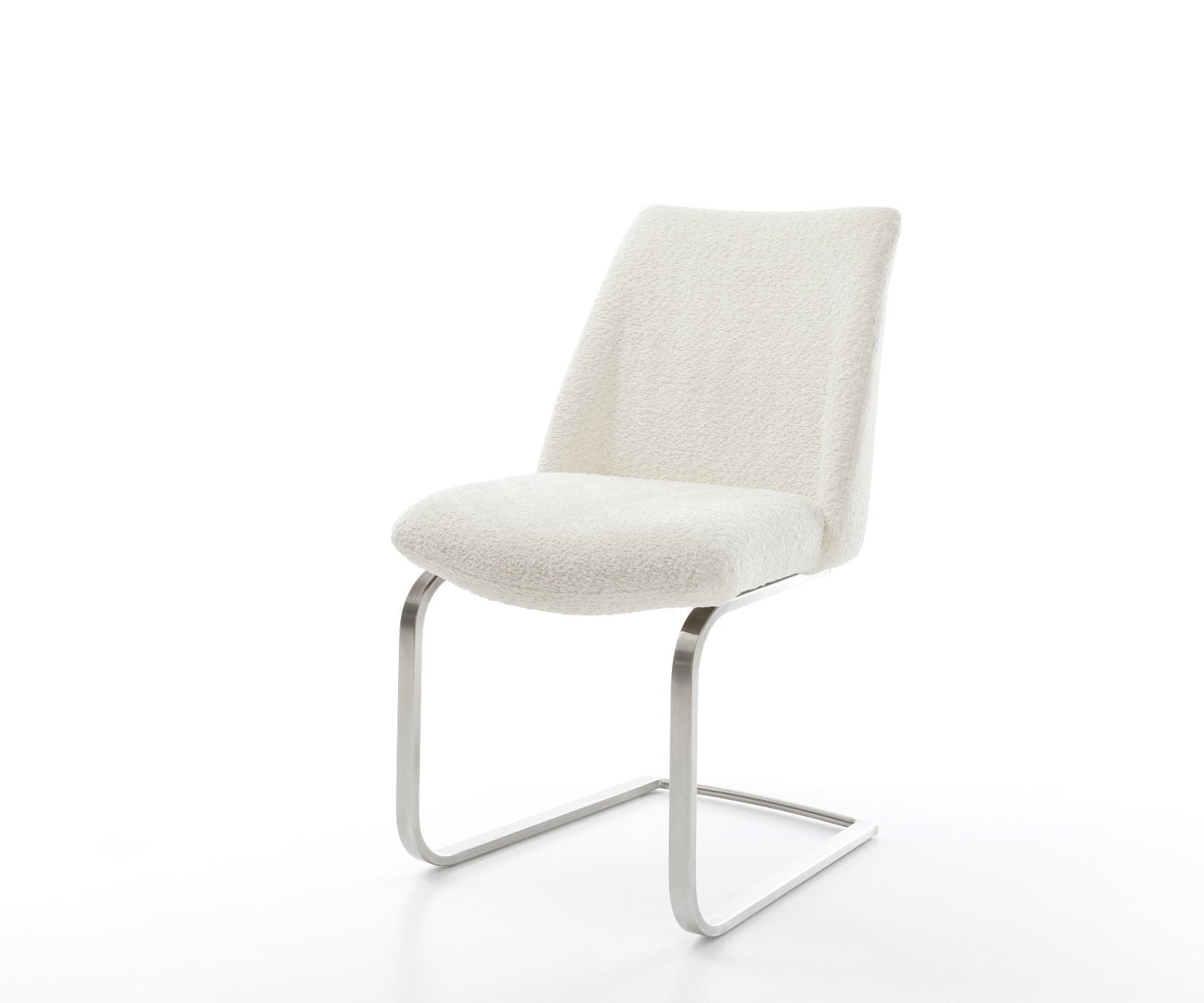 Sledemodel Elso-Flex bouclé wit sledemodel vlak roestvrij staal pocketveer kern 1