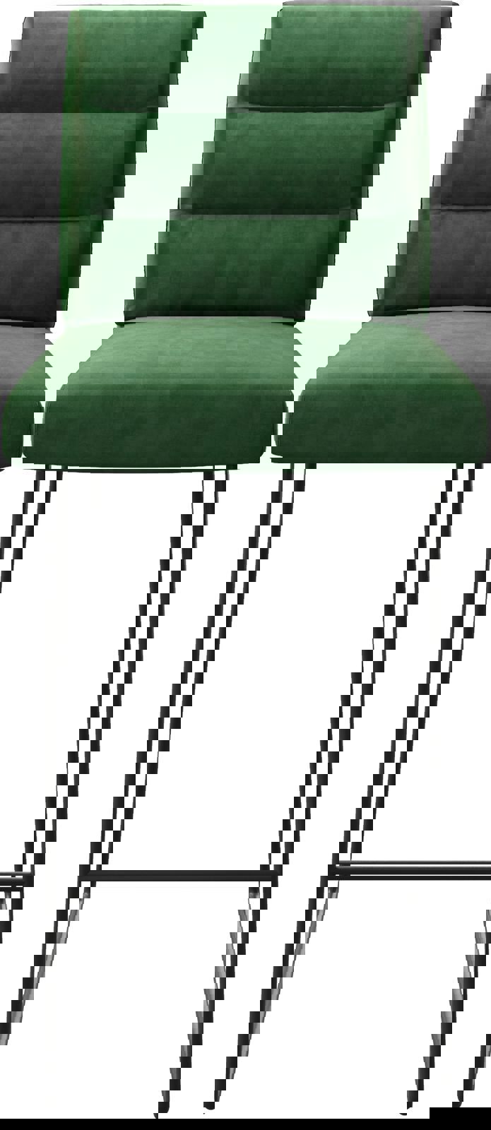 Barstoel Pela-Flex fluweel groen slipframe metaal 3 Barstoel Pela-Flex fluweel groen slipframe metaal 3