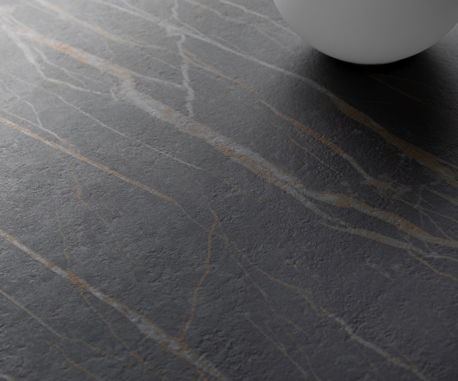 Consoletafel Edge Bootvorm 180x40 cm Keramiek Laminam® Noir Desir Braun Velio Metaal Effektfinish Titan 5