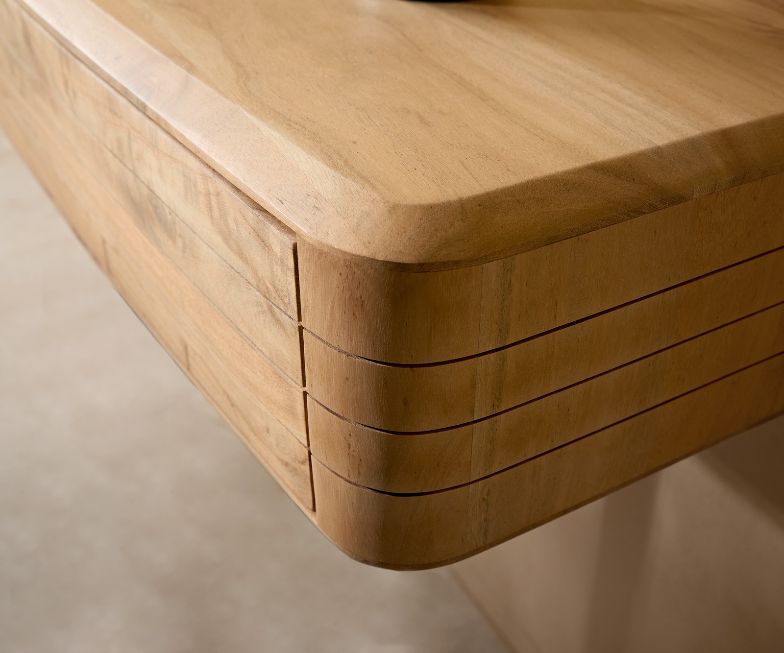 Nachtkastje Nagaru 125x40 cm acacia aura 2 laden zwevend 4 Nachtkastje Nagaru 125x40 cm acacia aura 2 laden zwevend 4