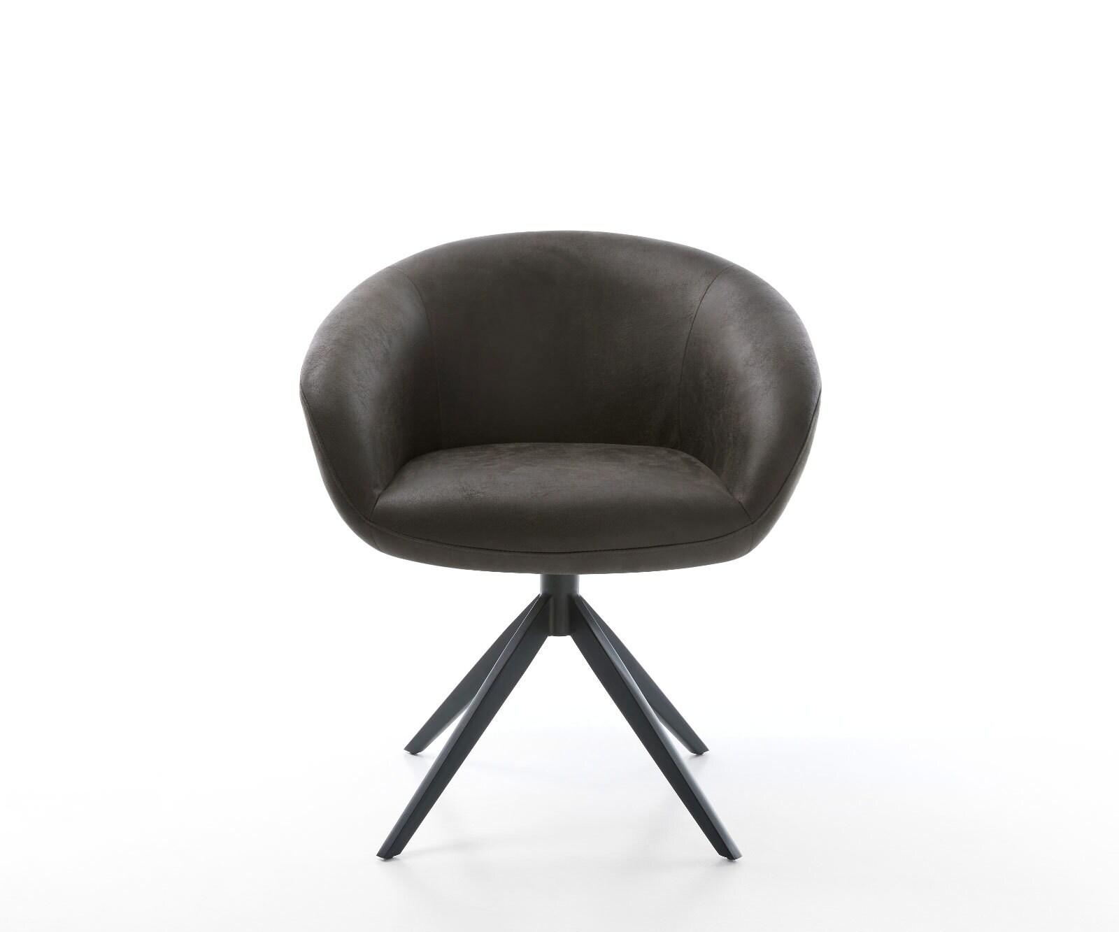 Draaistoel Vinka-Flex met armleuning microvelours antraciet vintage kruisframe breed zwart 360° draaibaar rocker-functie pocketveer kern 1