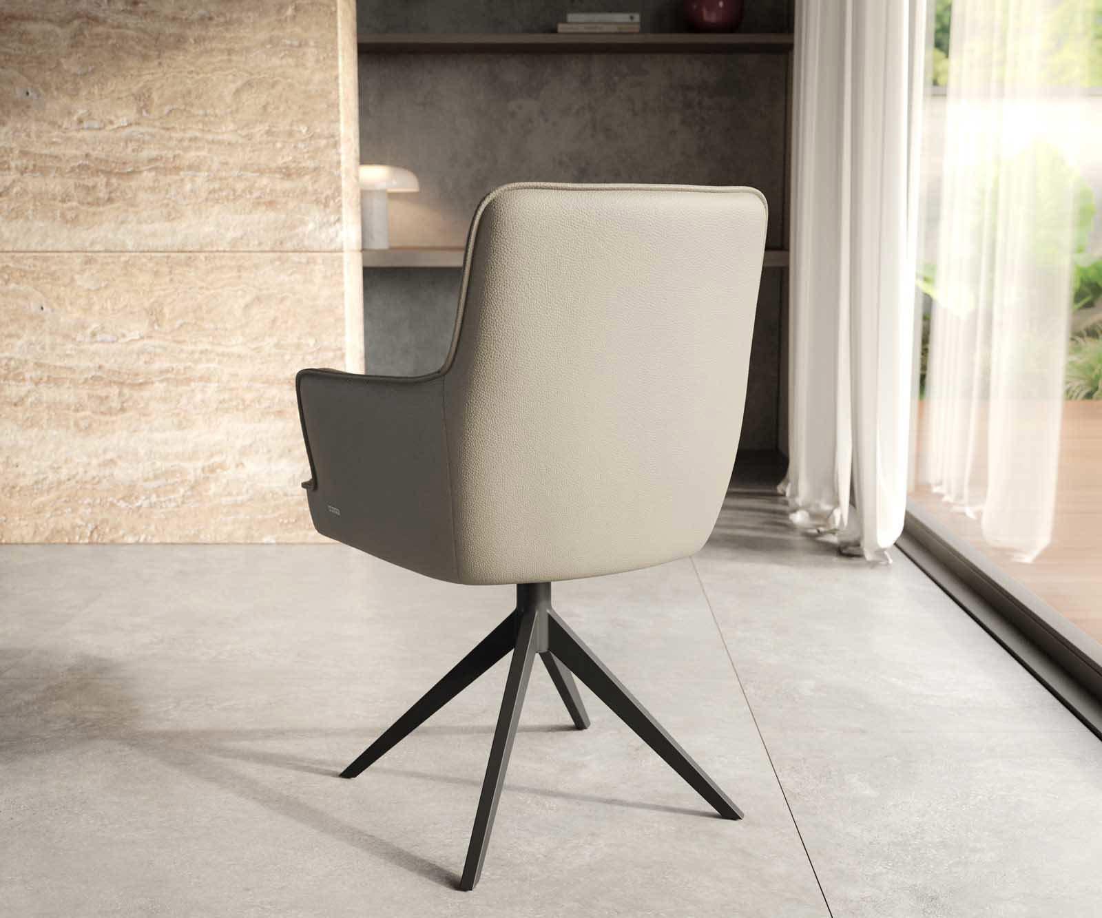 Draaistoel Heira-Flex met armleuning echt leer mud kruisframe breed zwart 360° draaibaar pocketveer kern 3 Draaistoel Heira-Flex met armleuning echt leer mud kruisframe breed zwart 360° draaibaar pocketveer kern 3