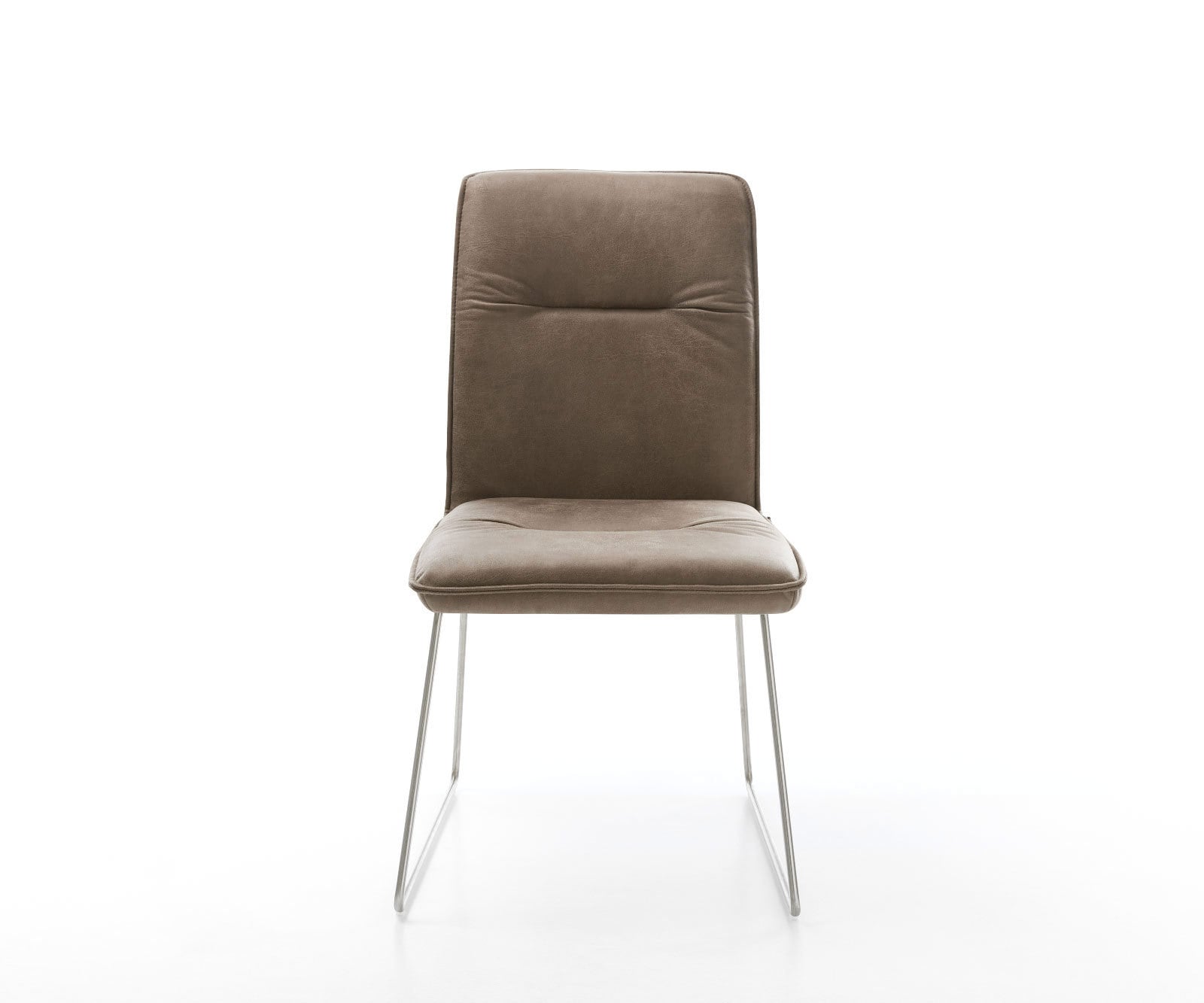 Eetkamerstoel Vinjo-Flex microvelours taupe vintage slipframe roestvrij staal 1 Eetkamerstoel Vinjo-Flex microvelours taupe vintage slipframe roestvrij staal 1