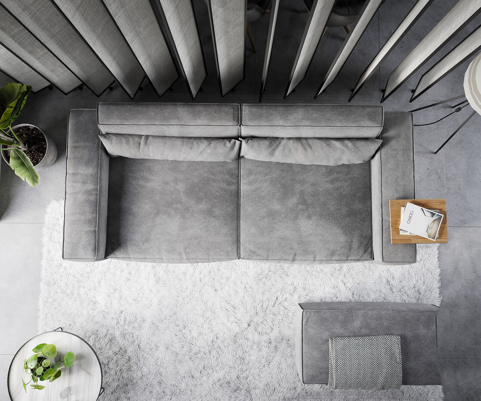 Big-sofa Sirpio XL 270x130 cm microvezel taupe met kruk 5