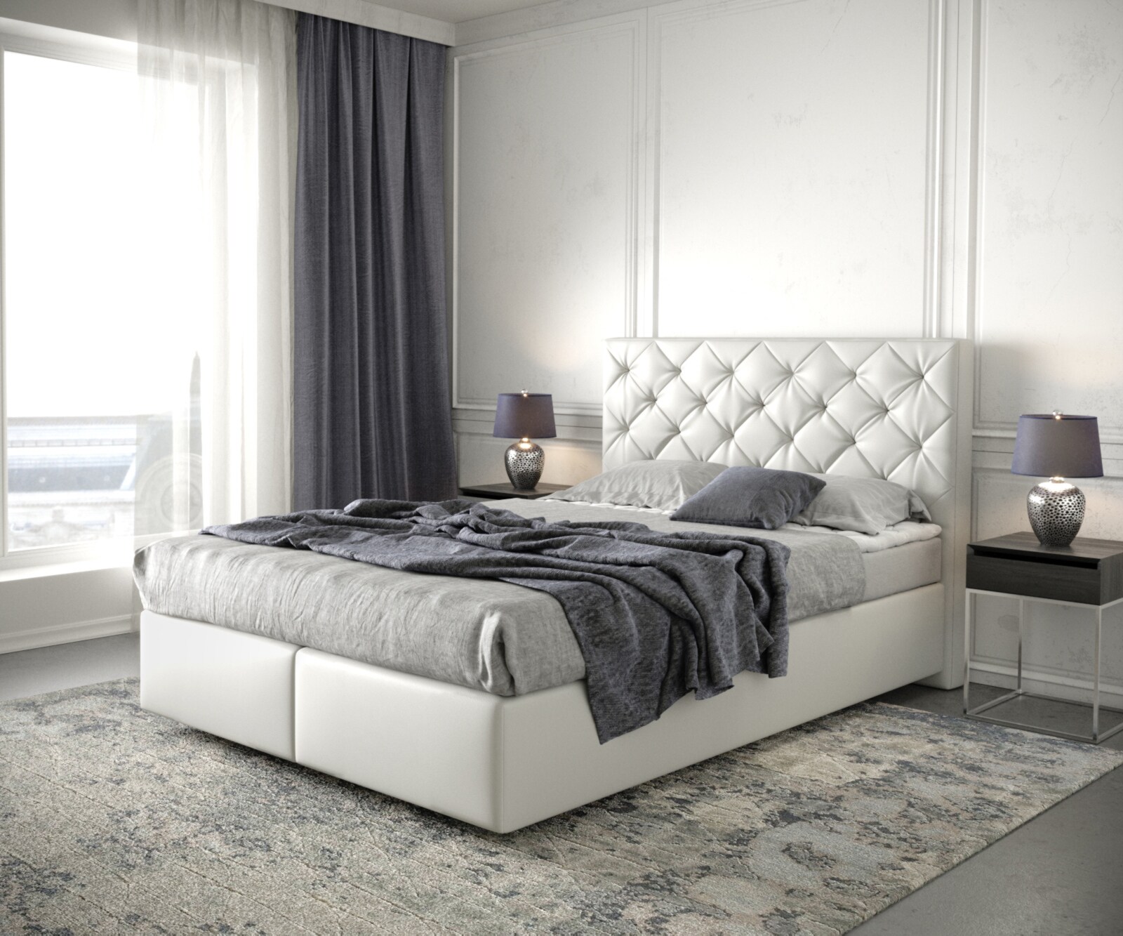 Boxspringbed Dream-Great 140x200 kunstleder Weiß