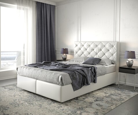 Boxspringbed Dream-Great 140x200 kunstleder Weiß