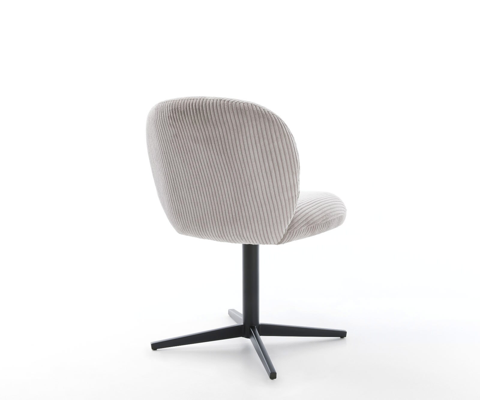 Draaistoel Nube-Flex koord zilver grijs kruispoot zwart 360° draaibaar pocketveer kern 5