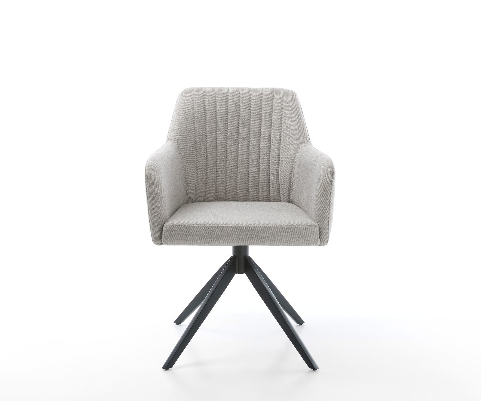 Draaistoel Greg-Flex stripes lichtgrijs kruisframe breed zwart 360° draaibaar rocker-functie pocketveer kern 1