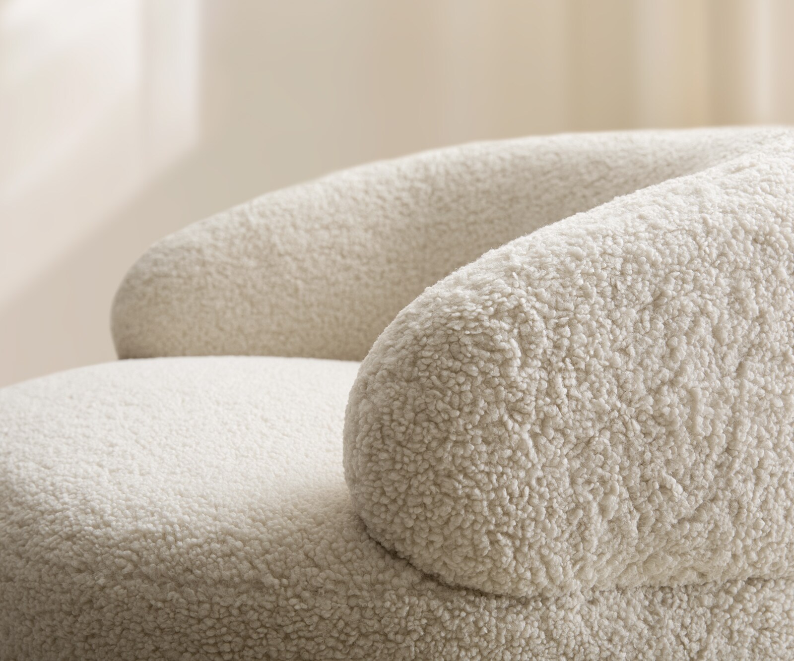 Fauteuil Nova 88x88 cm Teddystof Beige 4