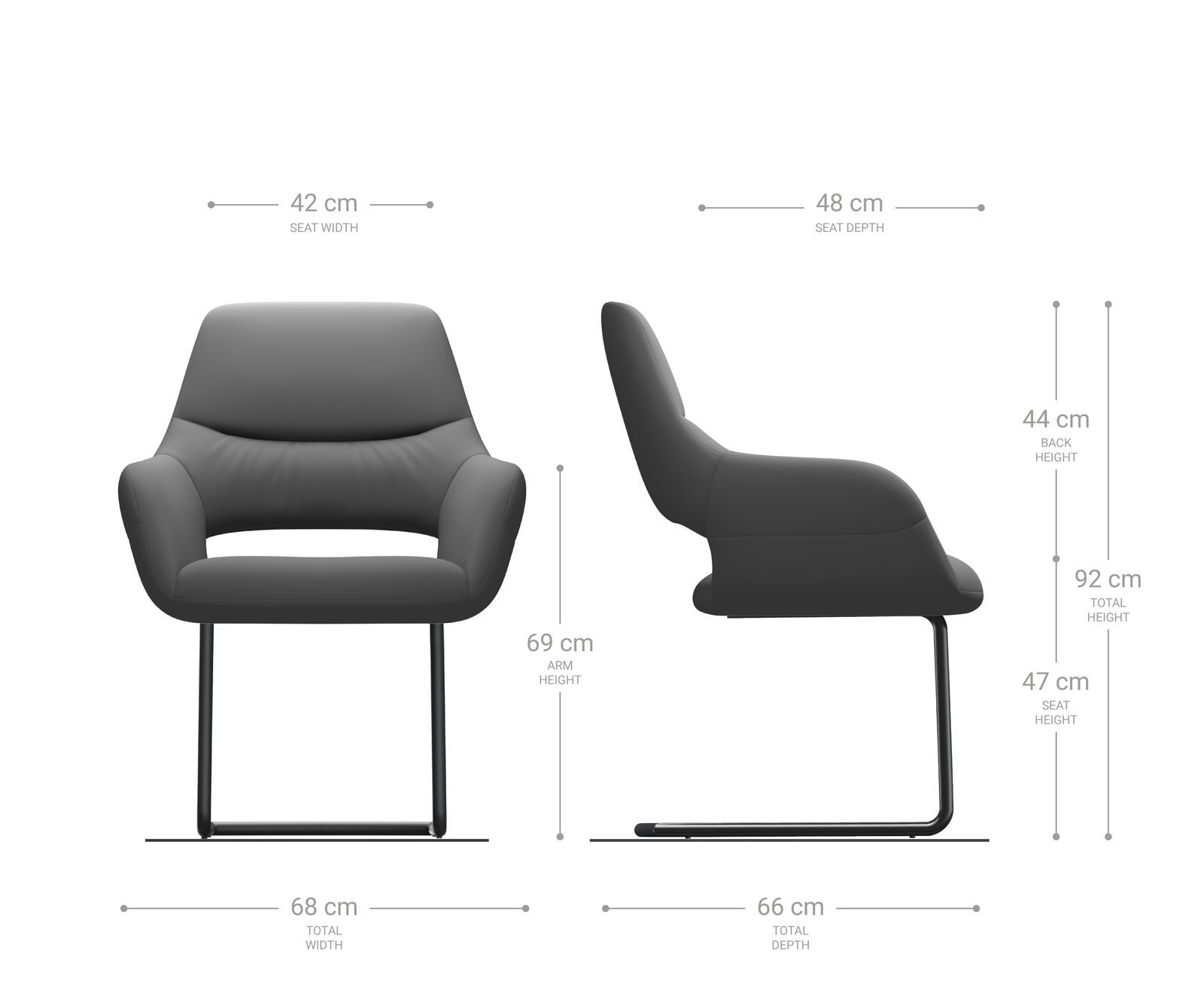 Sledemodel Yago-Flex met armleuning fluweel grijs sledemodel rond zwart pocketveer kern 5 Sledemodel Yago-Flex met armleuning fluweel grijs sledemodel rond zwart pocketveer kern 5