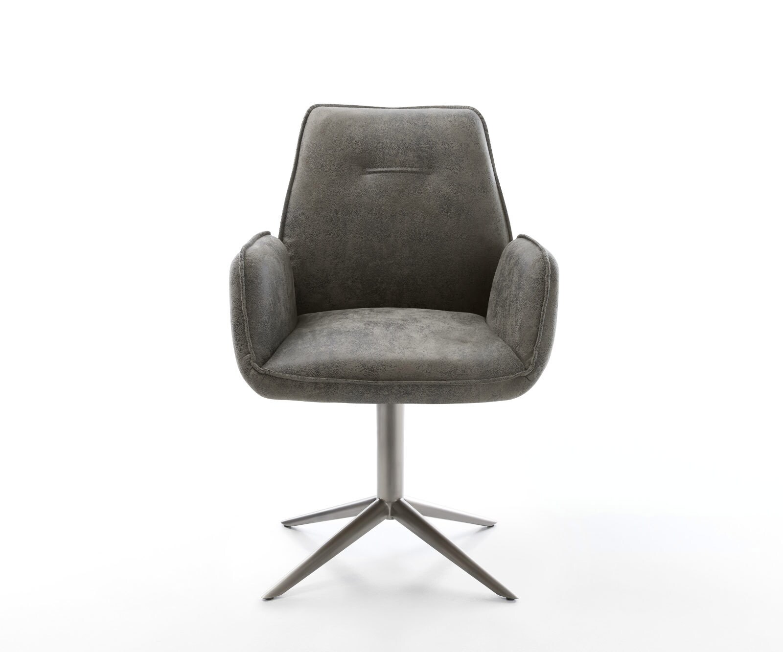 Draaistoel Zoa-Flex microvelours grijs antiek kruispoot grafiet 360° draaibaar rocker-functie pocketveer kern 1