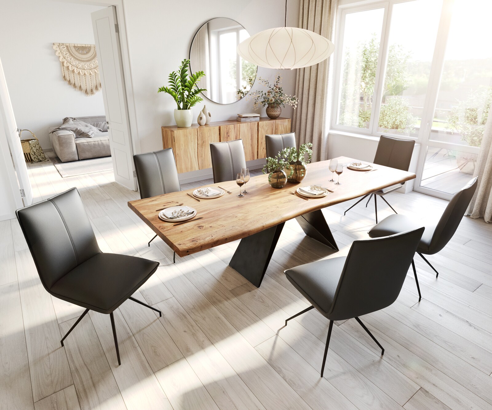 Eetkamerstoel Lelio-Flex echt leer zwart kruisframe conisch zwart pocketveer kern 3 Eetkamerstoel Lelio-Flex echt leer zwart kruisframe conisch zwart pocketveer kern 3