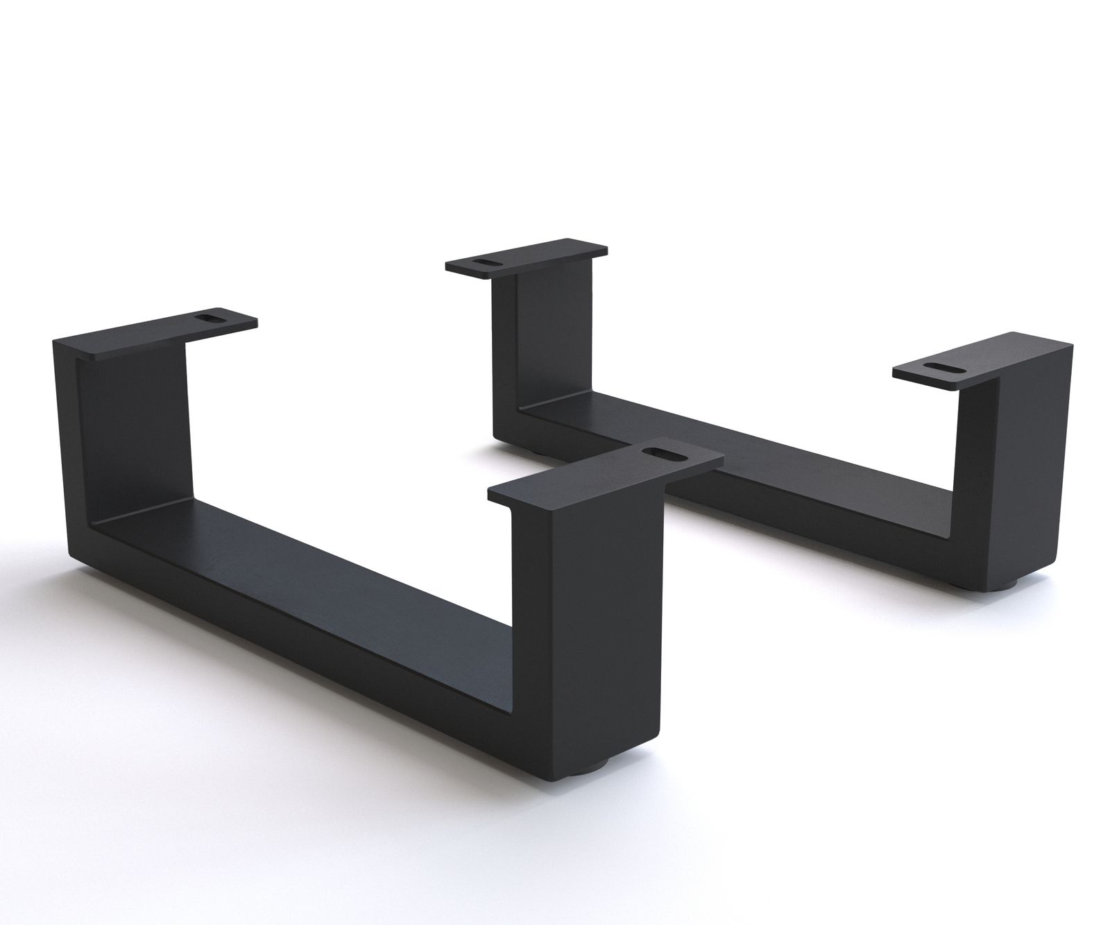 Poot metalen glijder zwart 20 cm voor kasten met een diepte van 60 cm (set van 2)