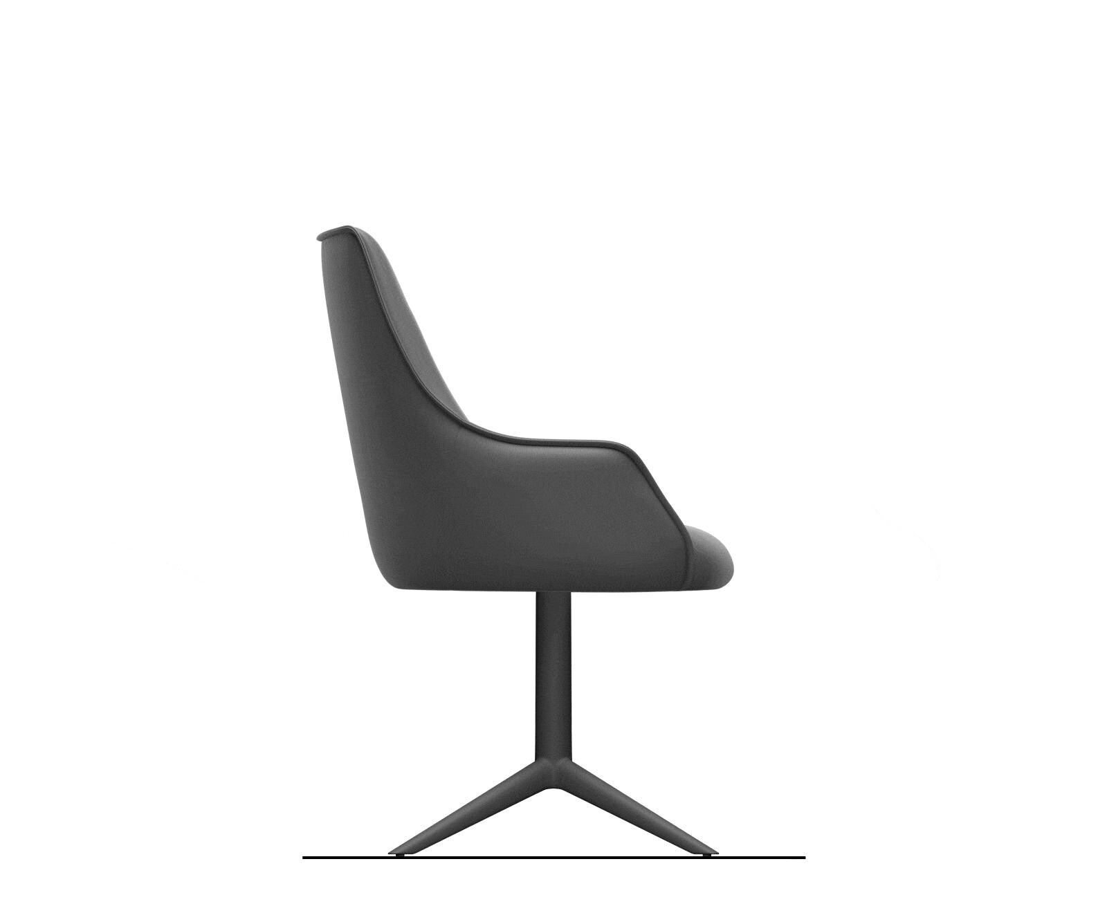 Draaistoel Alja-Flex met armleuning materiaalmix mud kruispoot afwerking met titanium 360° draaibaar rocker-functie pocketveer kern 9