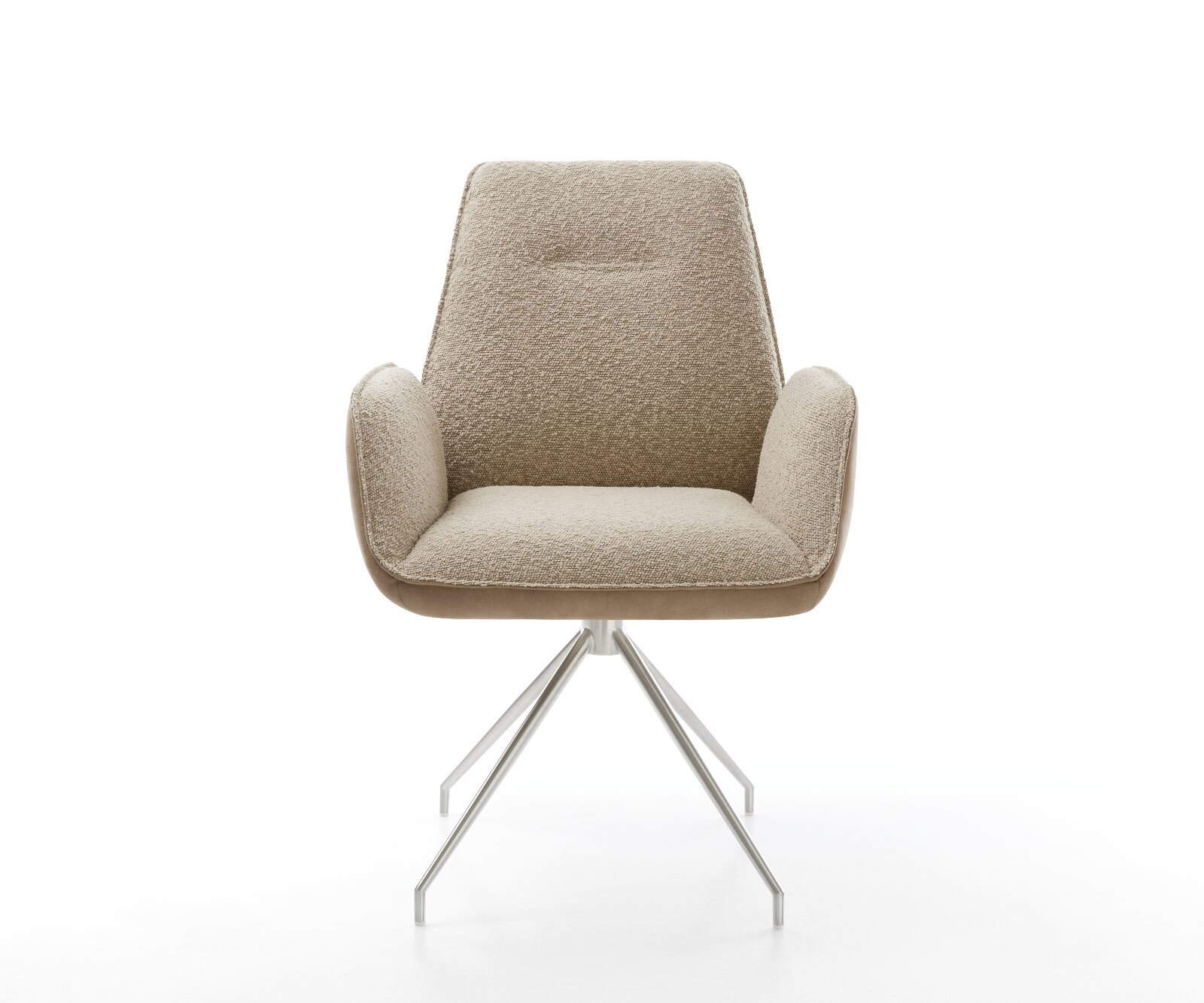 Draaistoel Zoa-Flex materiaalmix mud kruisframe conisch roestvrij staal 180° draaibaar pocketveer kern 1