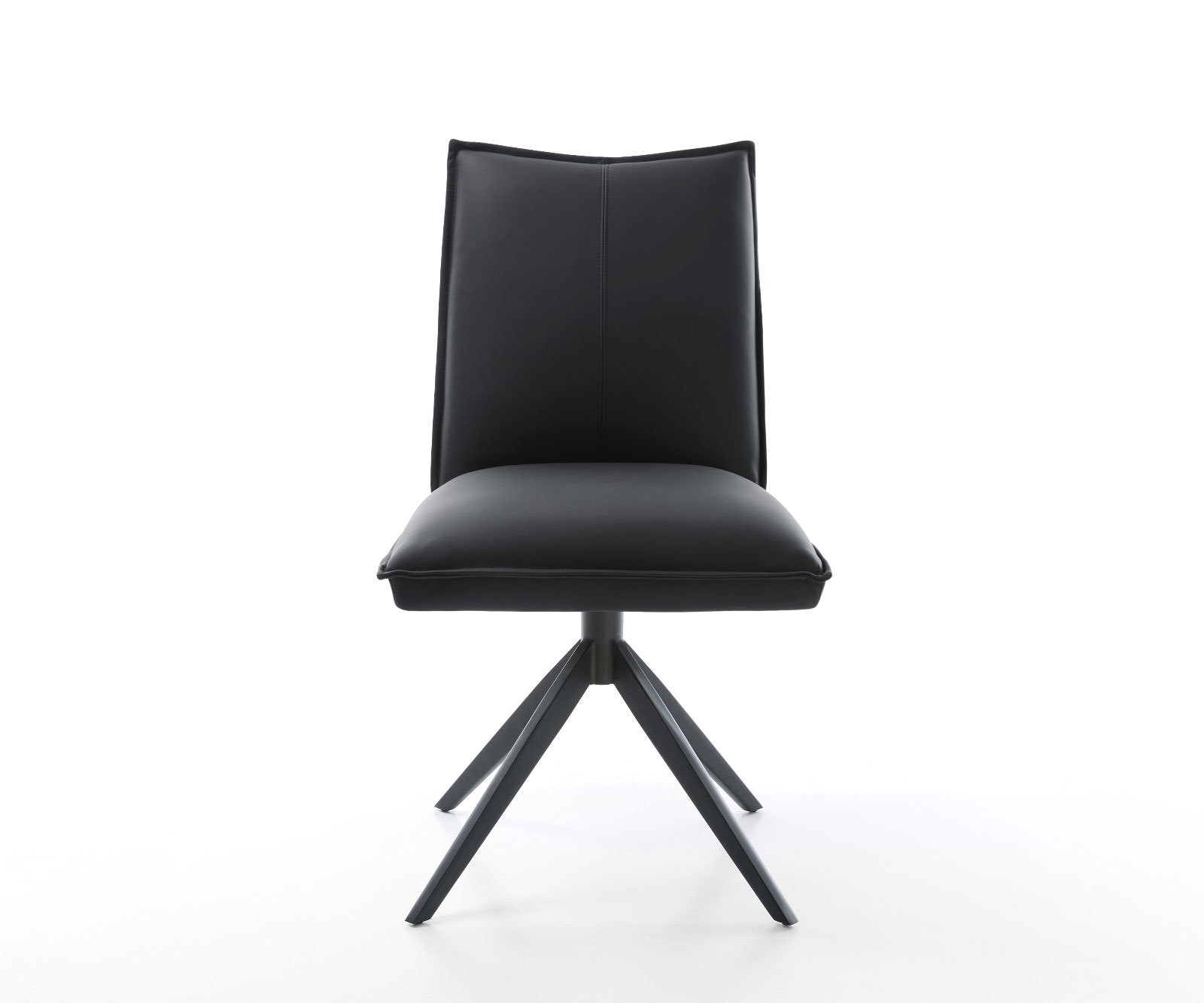 Draaistoel Lelio-Flex echt leer zwart kruisframe breed zwart 360° draaibaar rocker-functie pocketveer kern 1