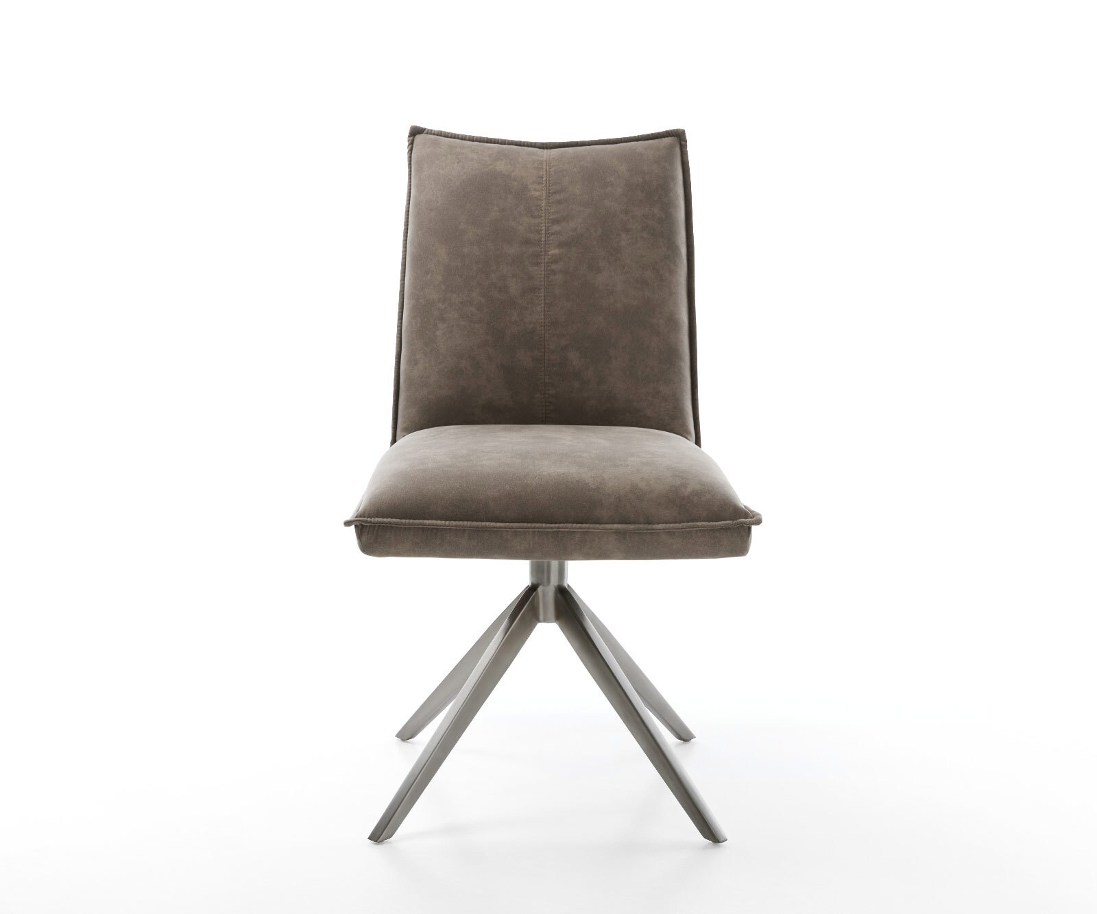 Draaistoel Lelio-Flex microvelours taupe vintage kruisframe breed grafiet 360° draaibaar rocker-functie pocketveer kern 1