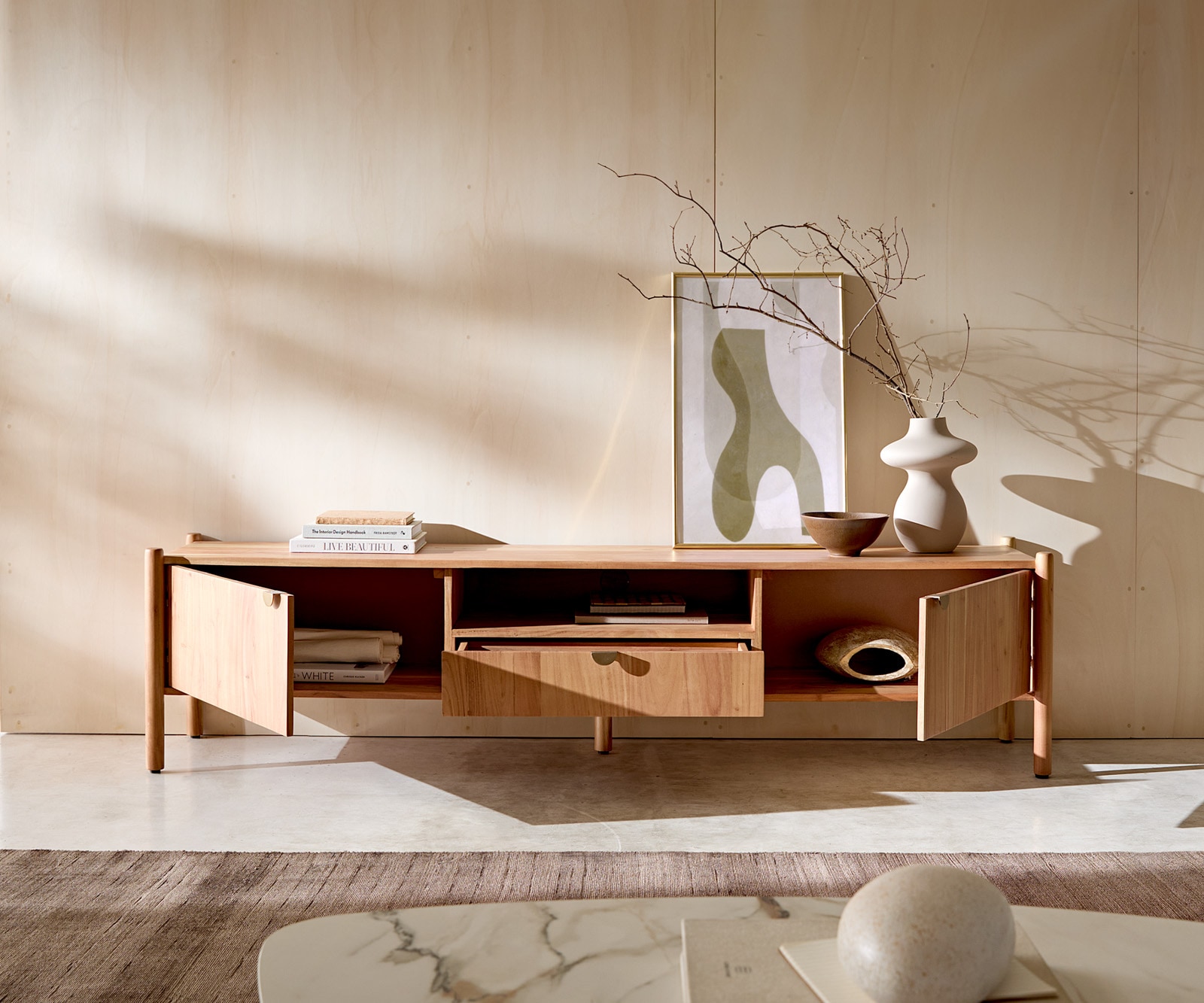 Tv-meubel Caius 175 cm acacia aura 2 deuren 1 lade 1 vak 3 Tv-meubel Caius 175 cm acacia aura 2 deuren 1 lade 1 vak 3