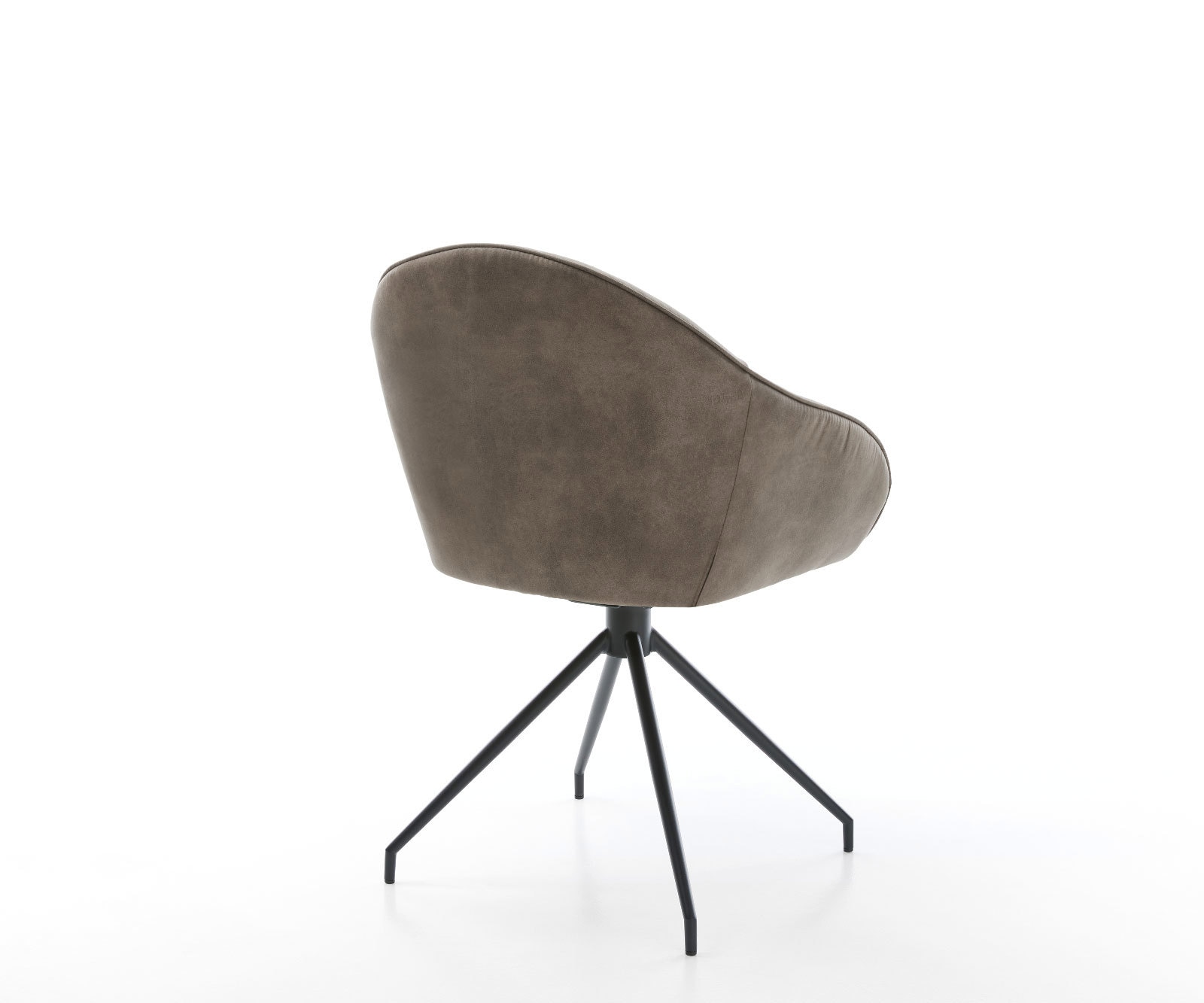 Eetkamerstoel Gaio-Flex microvelours taupe vintage kruisframe conisch zwart 4 Eetkamerstoel Gaio-Flex microvelours taupe vintage kruisframe conisch zwart 4