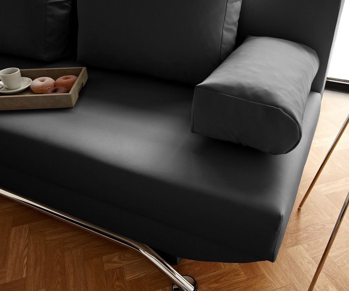 Slaapbank Cady 200x90 cm zwart met slaapfunctie  4 Slaapbank Cady 200x90 cm zwart met slaapfunctie  4