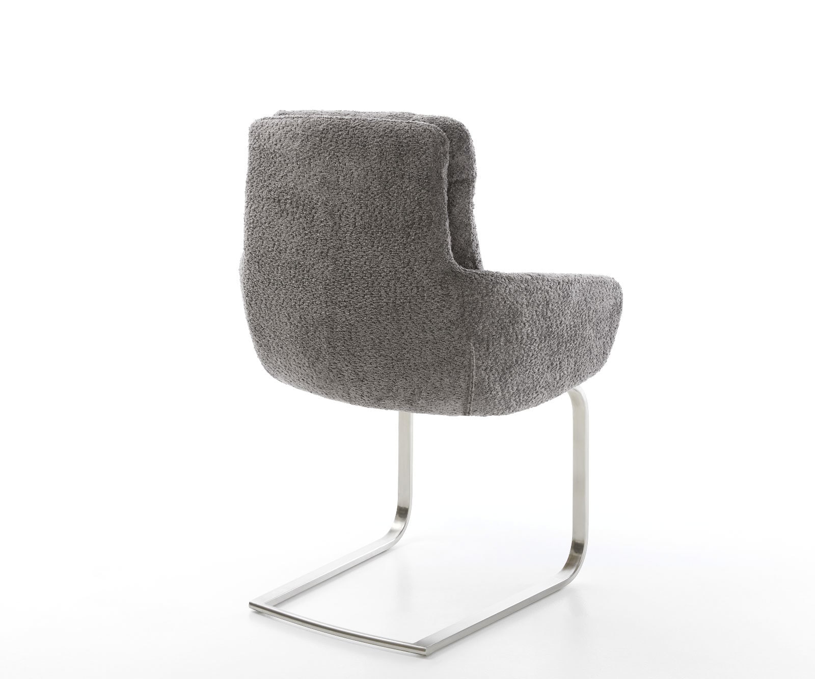 Sledemodel Abelia-Flex met armleuning bouclé grijs sledemodel vlak roestvrij staal 4 Sledemodel Abelia-Flex met armleuning bouclé grijs sledemodel vlak roestvrij staal 4