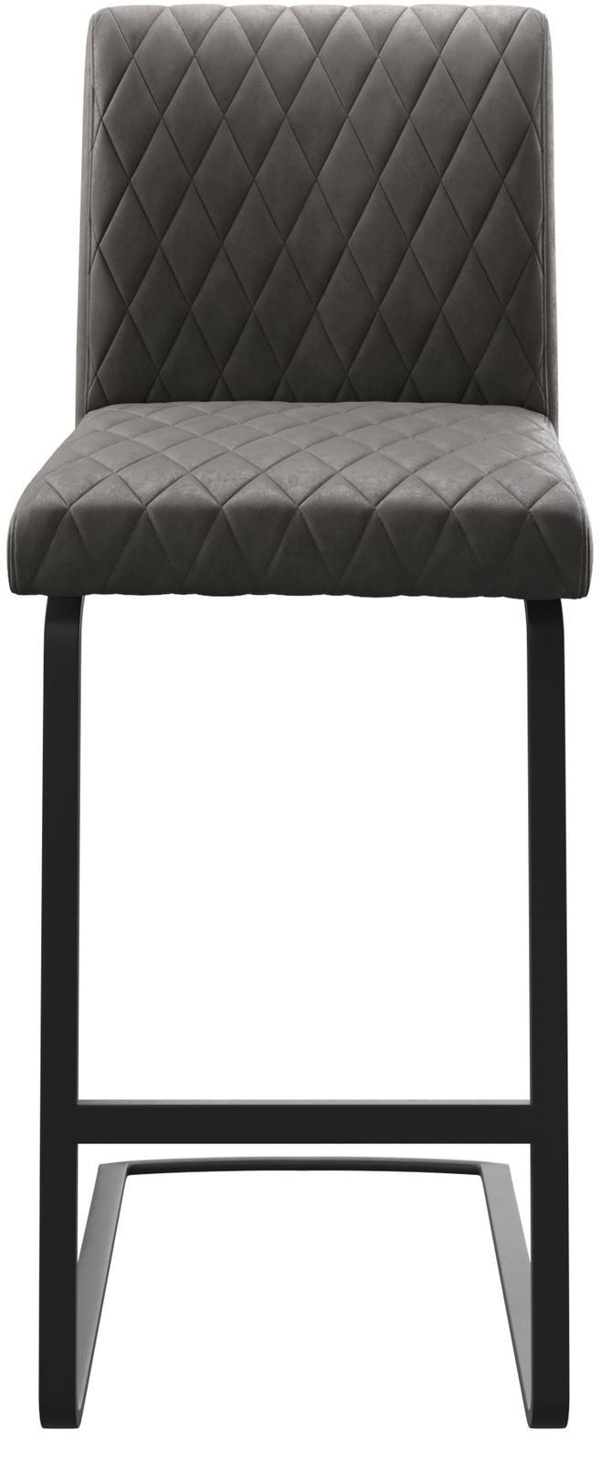 Barstoel Earnest-Flex diamant quilten antraciet vintage sledestoel vlak metaal 4