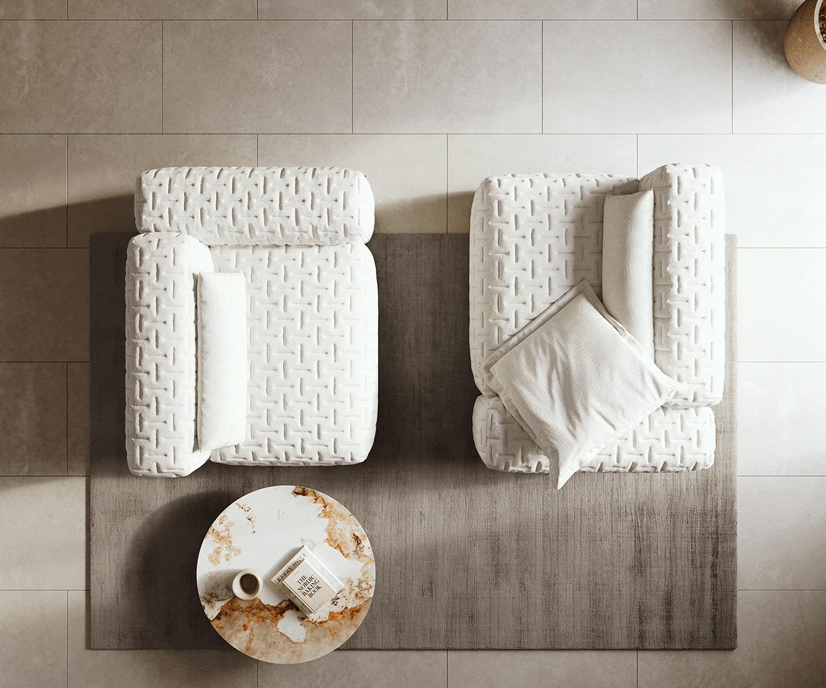 Bigsofa Freestyle 280x110 cm Bouclé zacht Beige gestikt 4