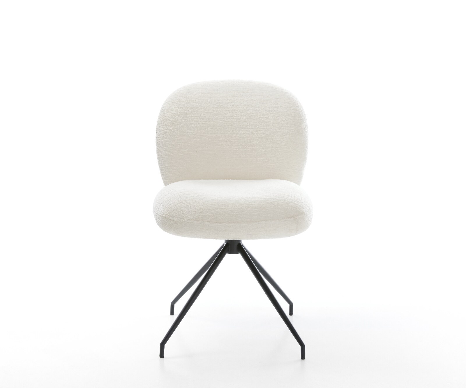 Eetkamerstoel Nube-Flex bouclé zacht beige kruisframe conisch zwart pocketveer kern 2