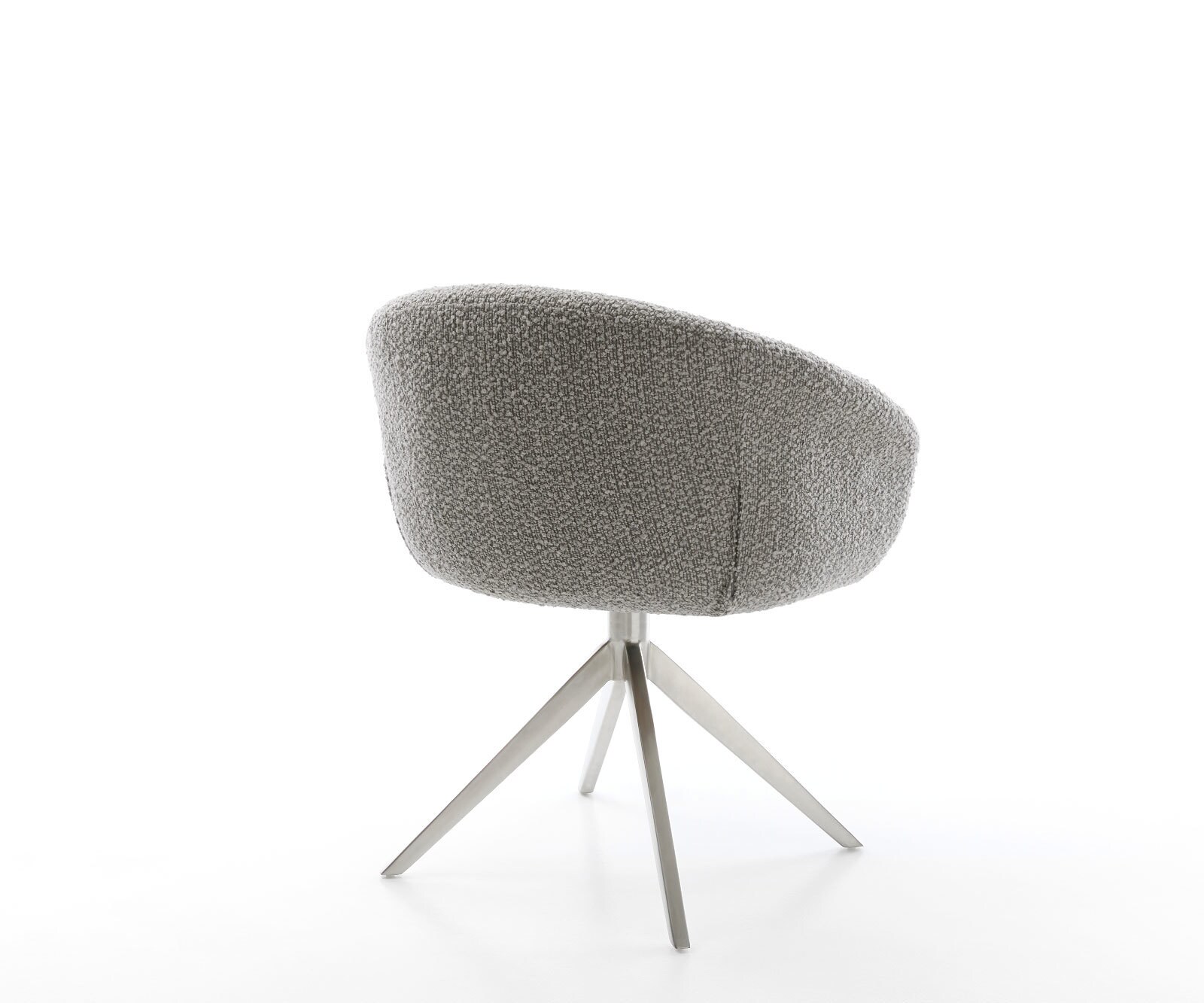 Draaistoel Vinka-Flex met armleuning bouclé zilver grijs kruisframe breed roestvrij staal 360° draaibaar rocker-functie pocketveer kern 4 Draaistoel Vinka-Flex met armleuning bouclé zilver grijs kruisframe breed roestvrij staal 360° draaibaar rocker-functie pocketveer kern 4