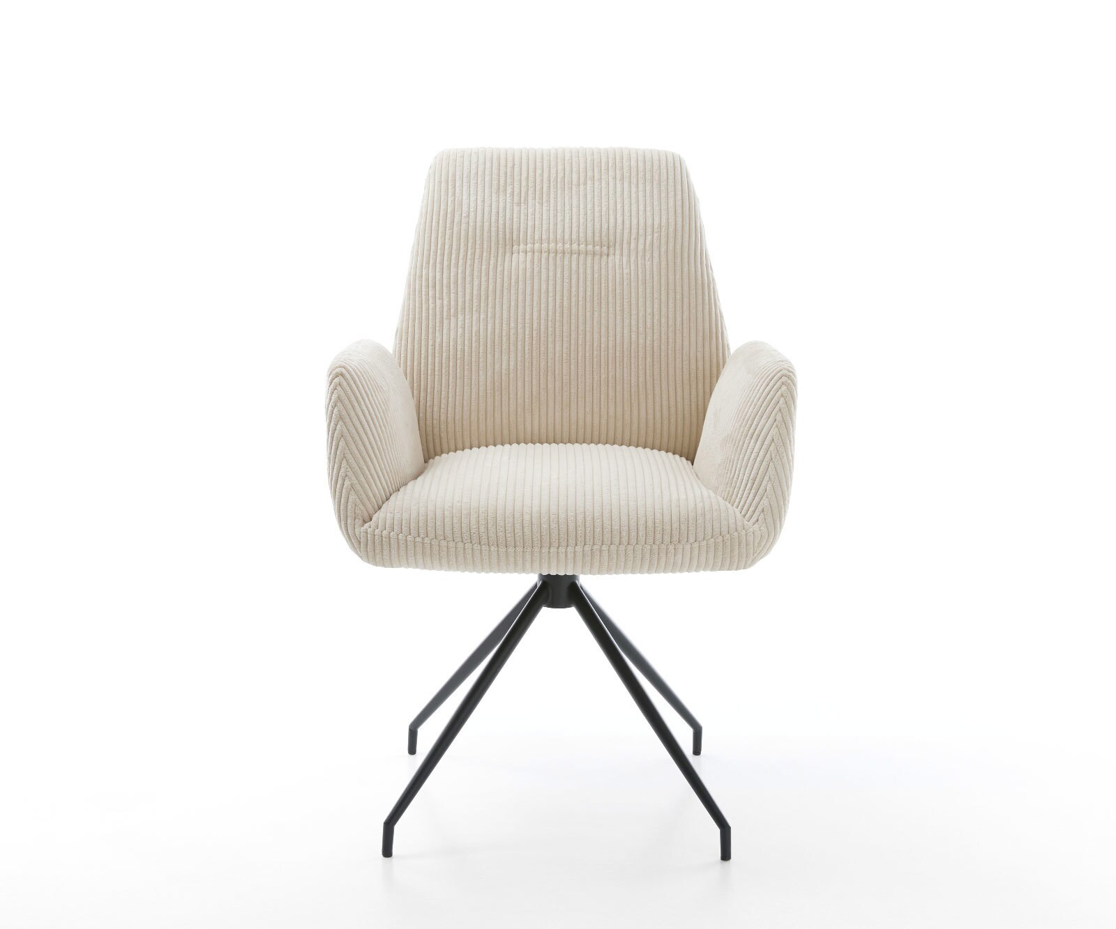 Eetkamerstoel Zoa-Flex koord beige kruisframe conisch zwart pocketveer kern 1