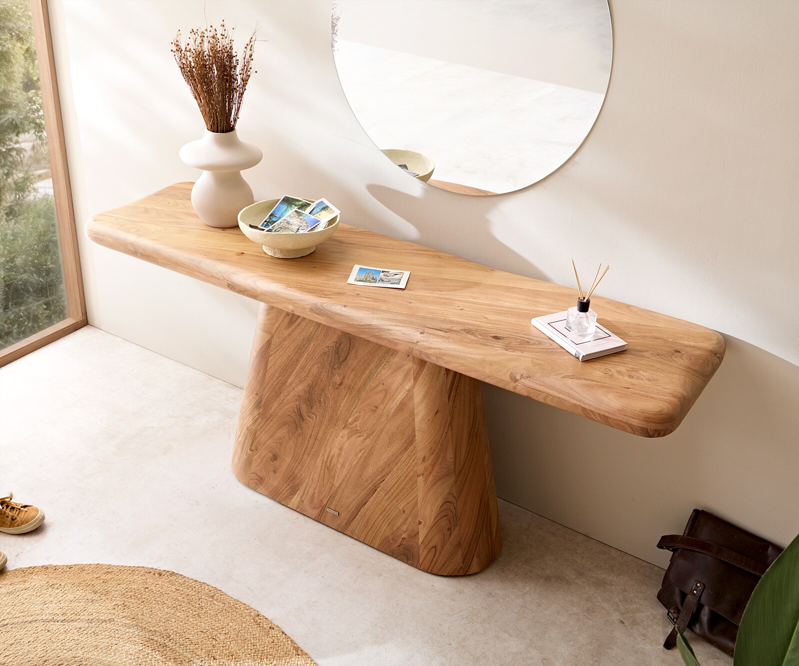 Console tafel Suva 180x45 cm natuur  acacia 2 Console tafel Suva 180x45 cm natuur  acacia 2