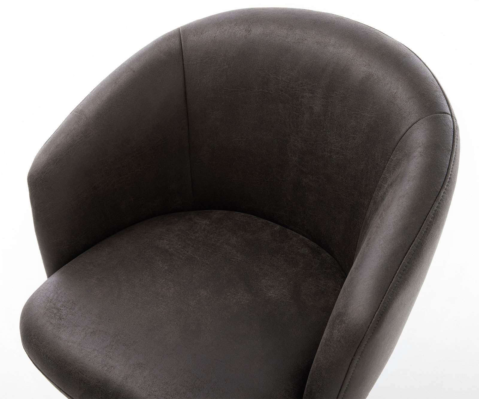 Sledemodel Caja-Flex met armleuning microvelours antraciet vintage sledemodel rond zwart pocketveer kern 4