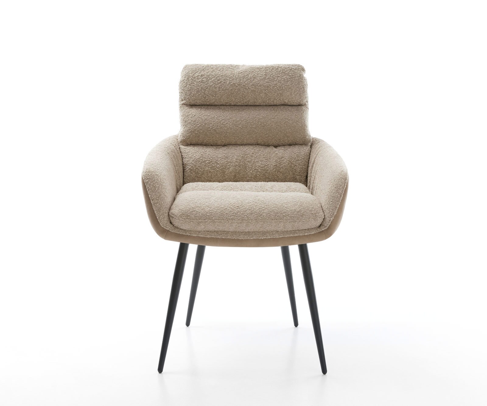 Eetkamerstoel Abelia-Flex met armleuning materiaalmix mud 4-poot conisch zwart 1 Eetkamerstoel Abelia-Flex met armleuning materiaalmix mud 4-poot conisch zwart 1