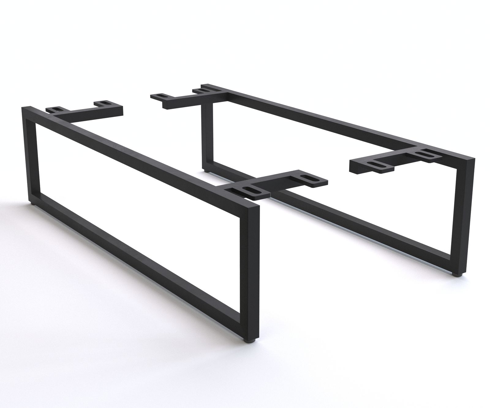 Pootgloper smal 20 cm metaal zwart voor boxmeubel diepte 60 cm (set van 2)