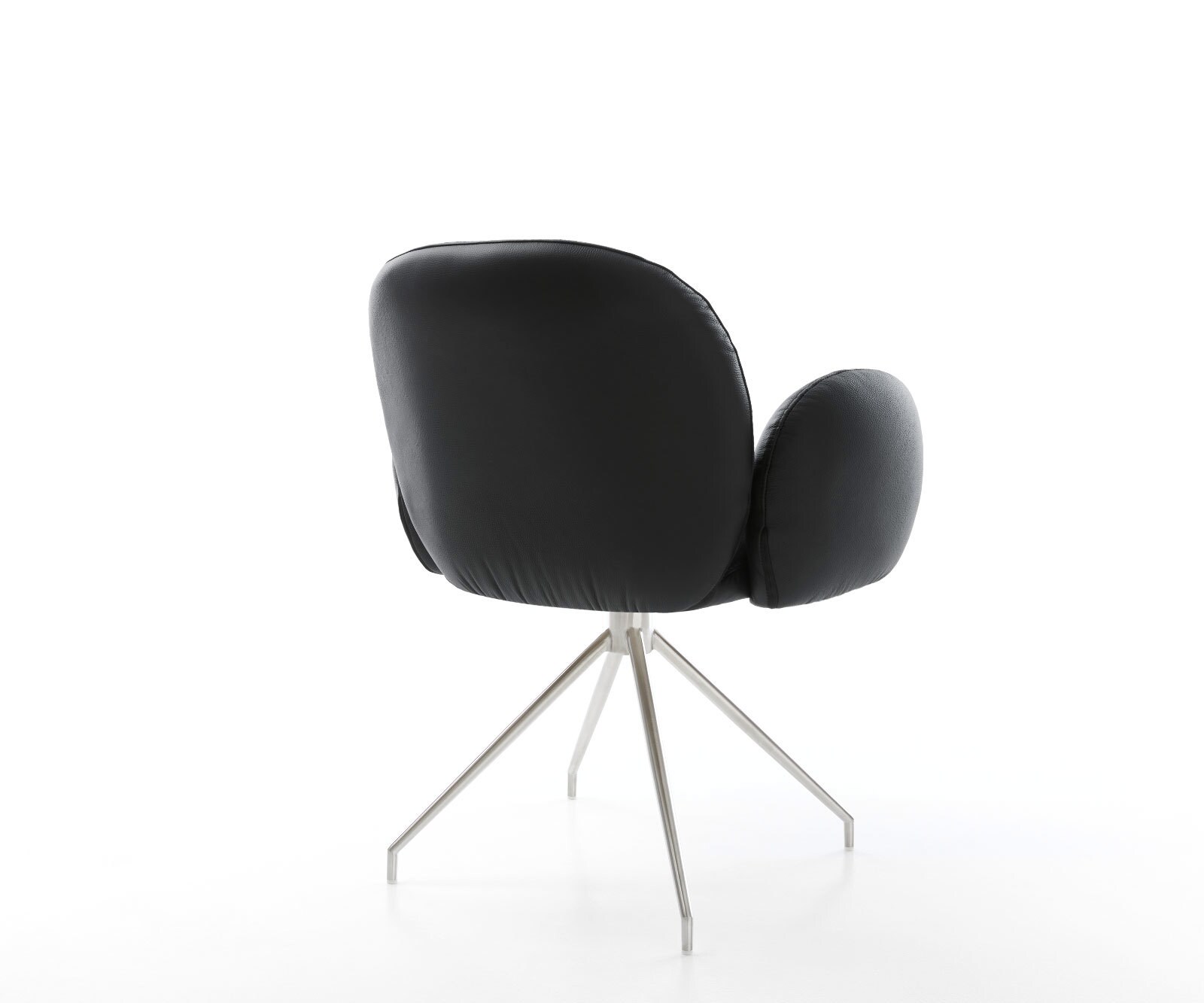 Draaistoel Nube-Flex met armleuning echt leer zwart kruisframe conisch roestvrij staal 180° draaibaar pocketveer kern 4 Draaistoel Nube-Flex met armleuning echt leer zwart kruisframe conisch roestvrij staal 180° draaibaar pocketveer kern 4