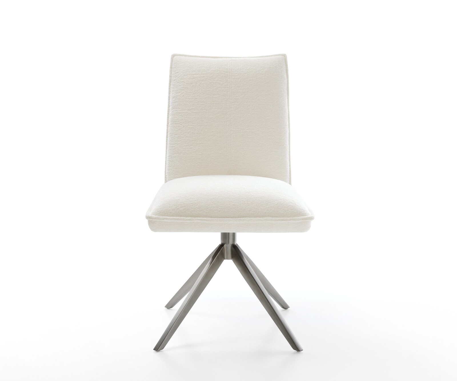 Draaistoel Lelio-Flex bouclé zacht beige kruisframe breed grafiet 360° draaibaar rocker-functie pocketveer kern 2